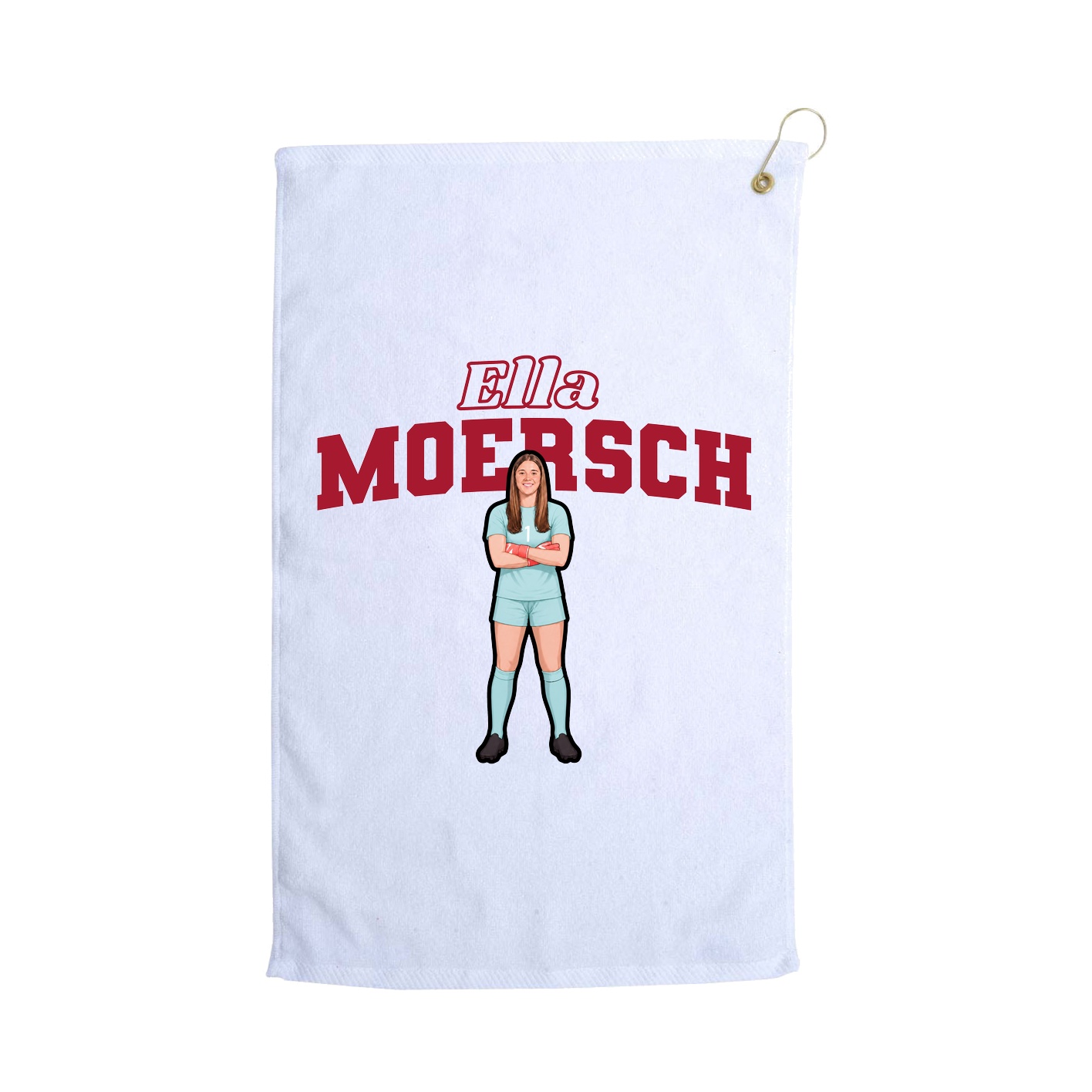 Golf Towel — Name Arch in White