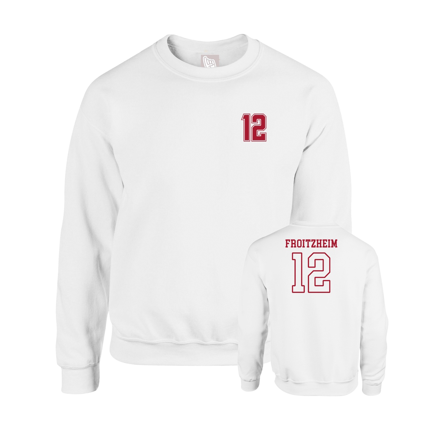 Fleece Crew — Chest Back in White