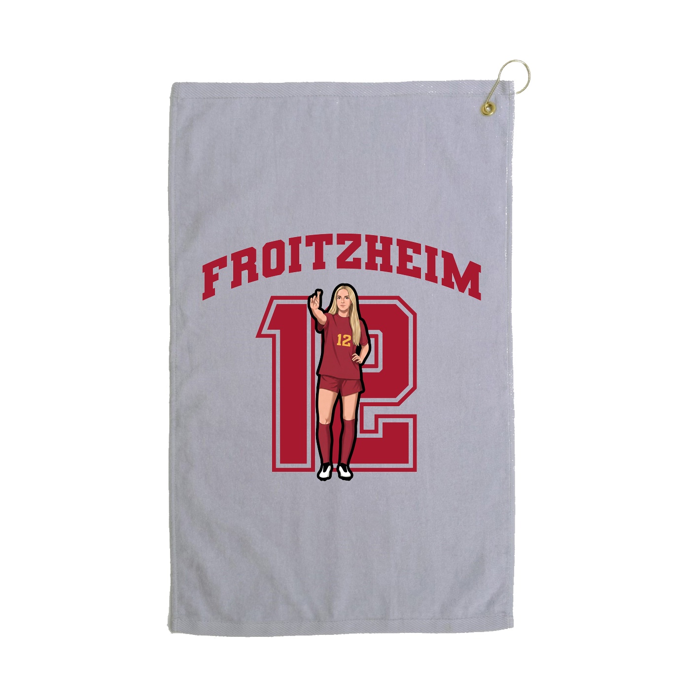 Golf Towel — Number in Grey