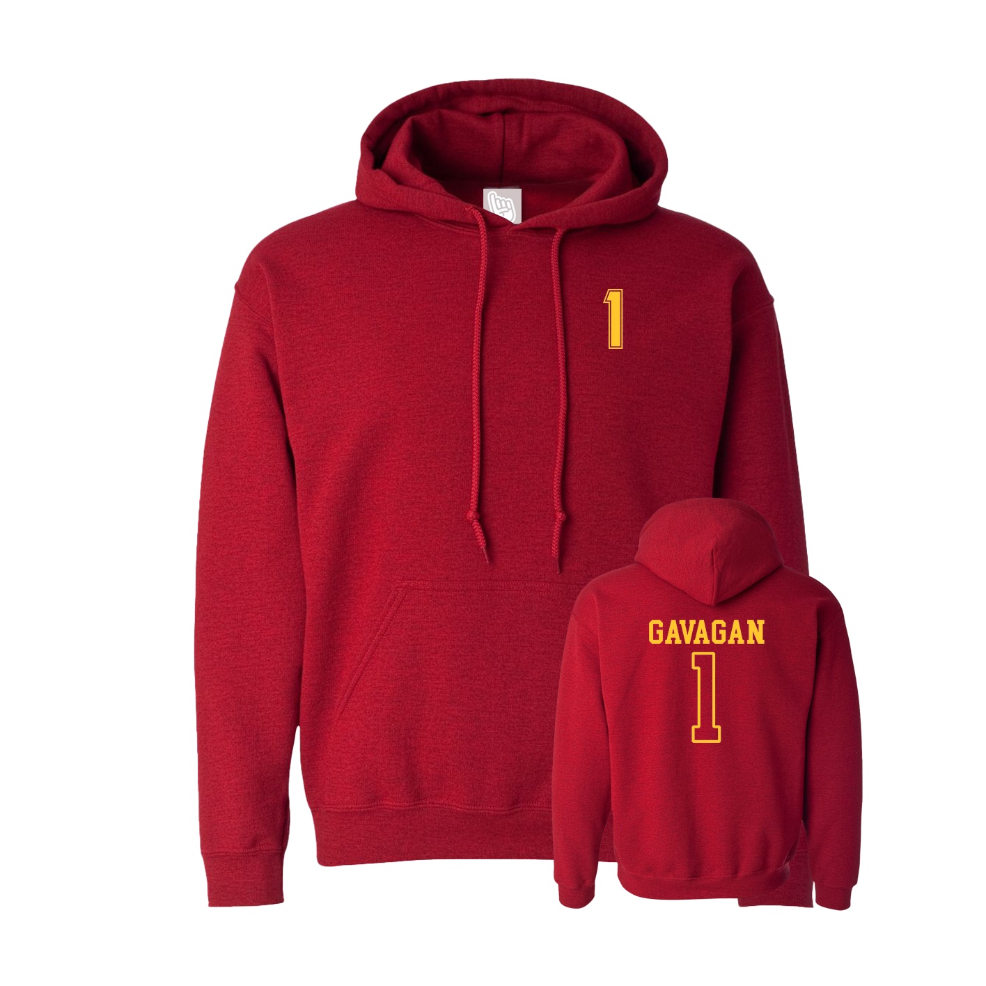 Hoodie — Chest Back in Crimson