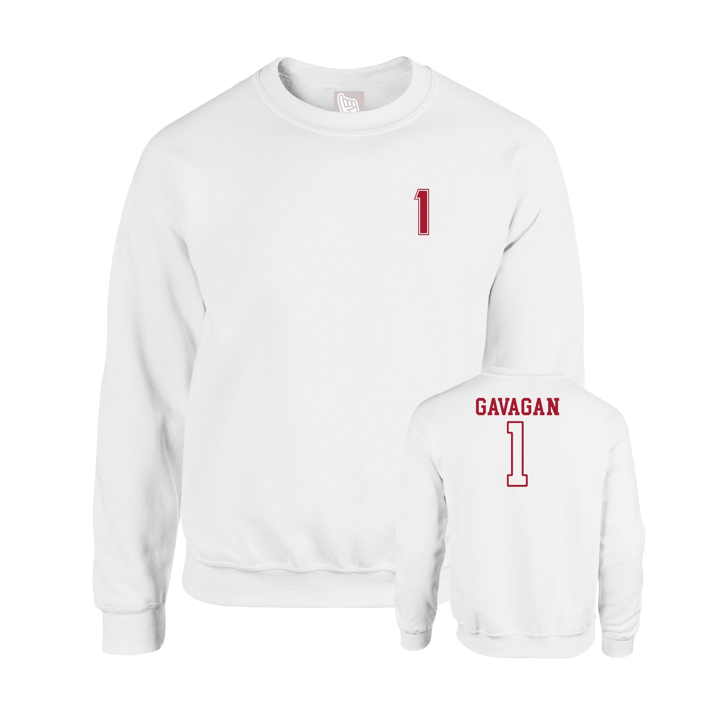 Fleece Crew — Chest Back in White