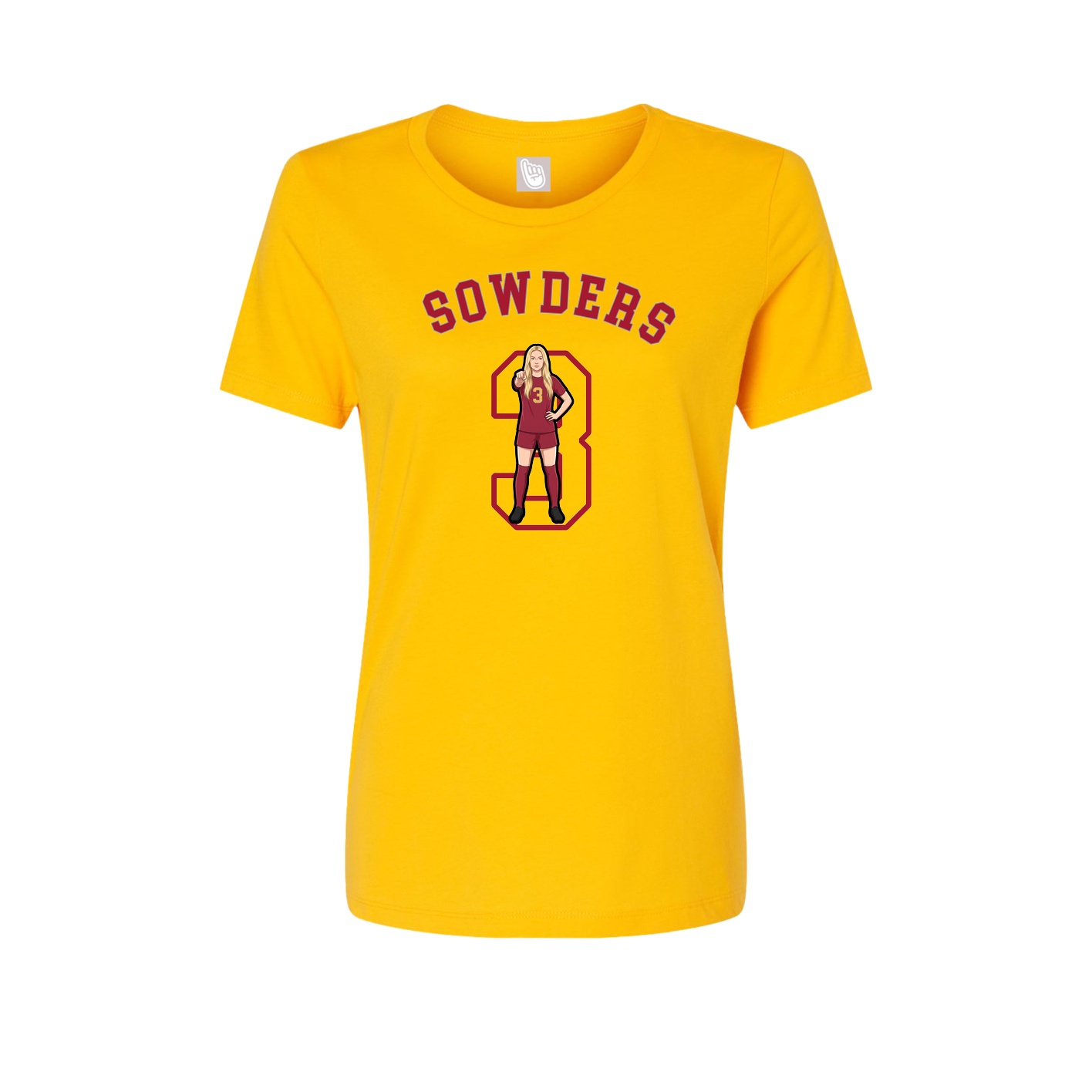 Fitted Women's Tee — Shirsey Arch in Gold