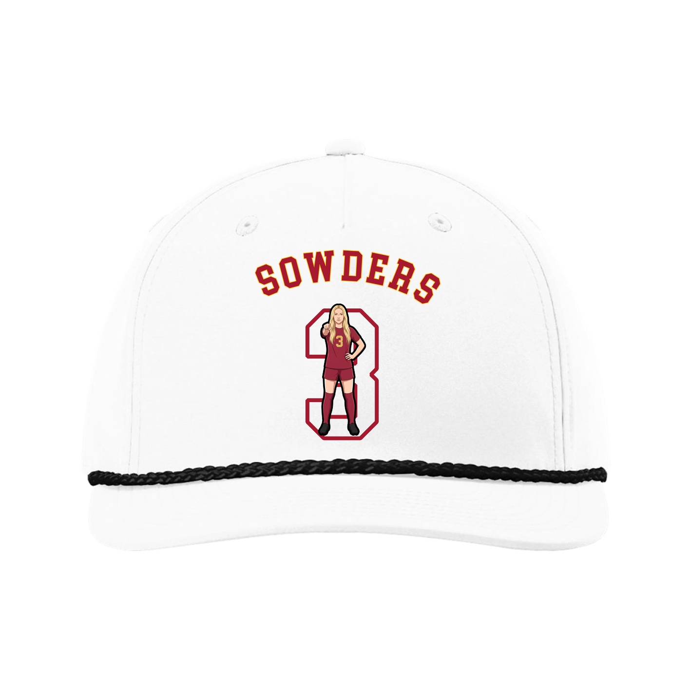 Five-Panel Classic Rope Cap — Shirsey Arch in White