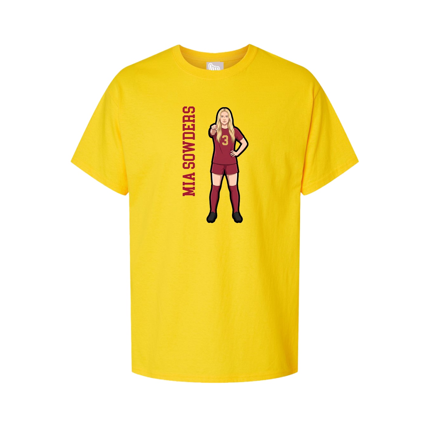 Tee — Name Vertical in Gold
