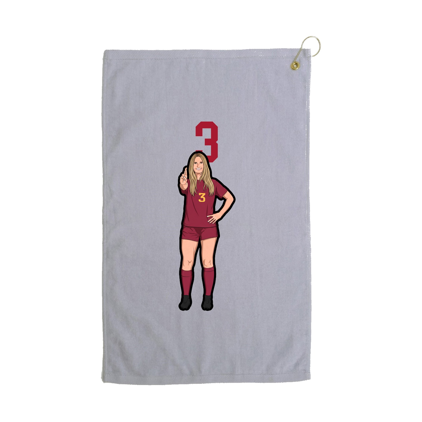 Golf Towel — Number Top in Grey