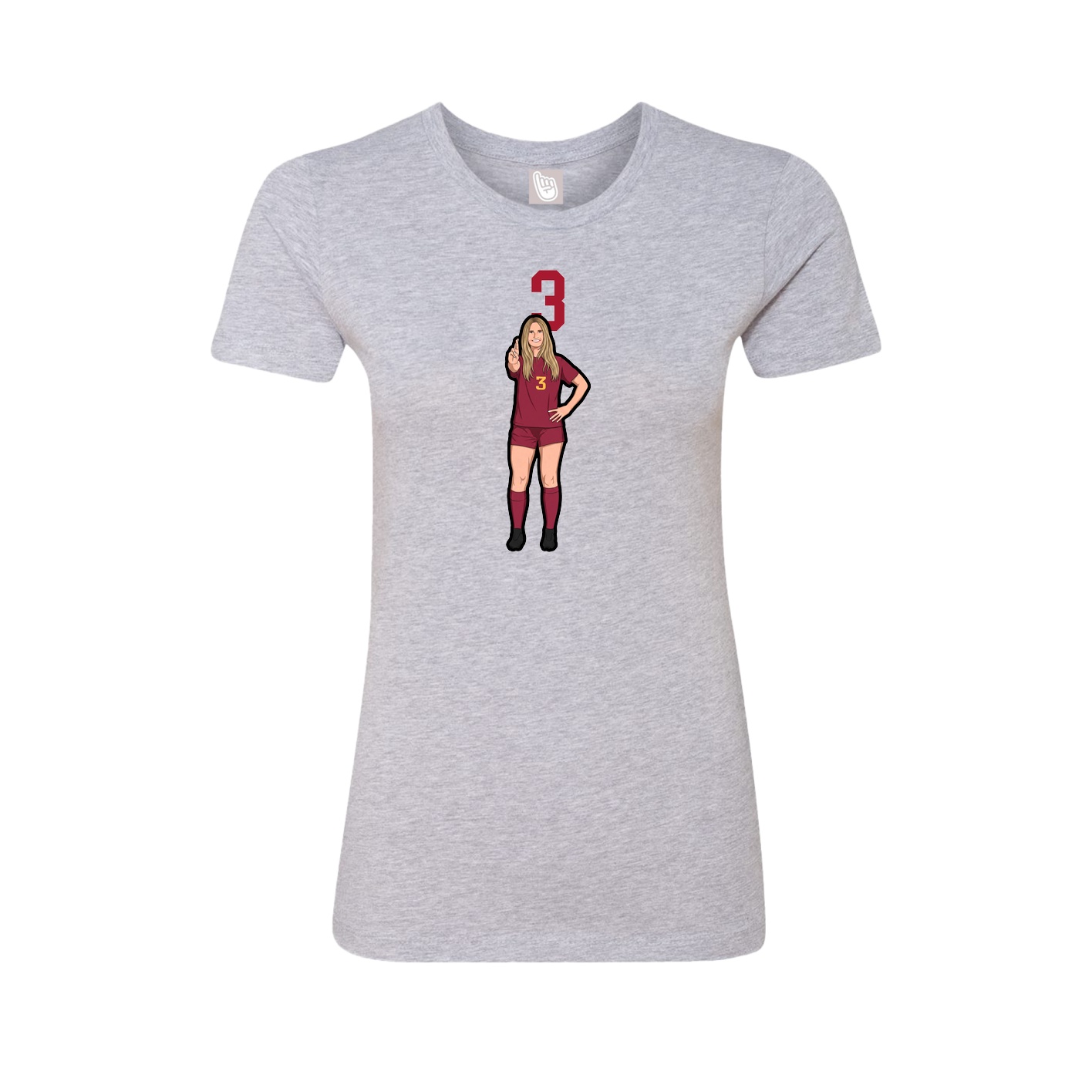 Fitted Women's Tee — Number Top in Grey