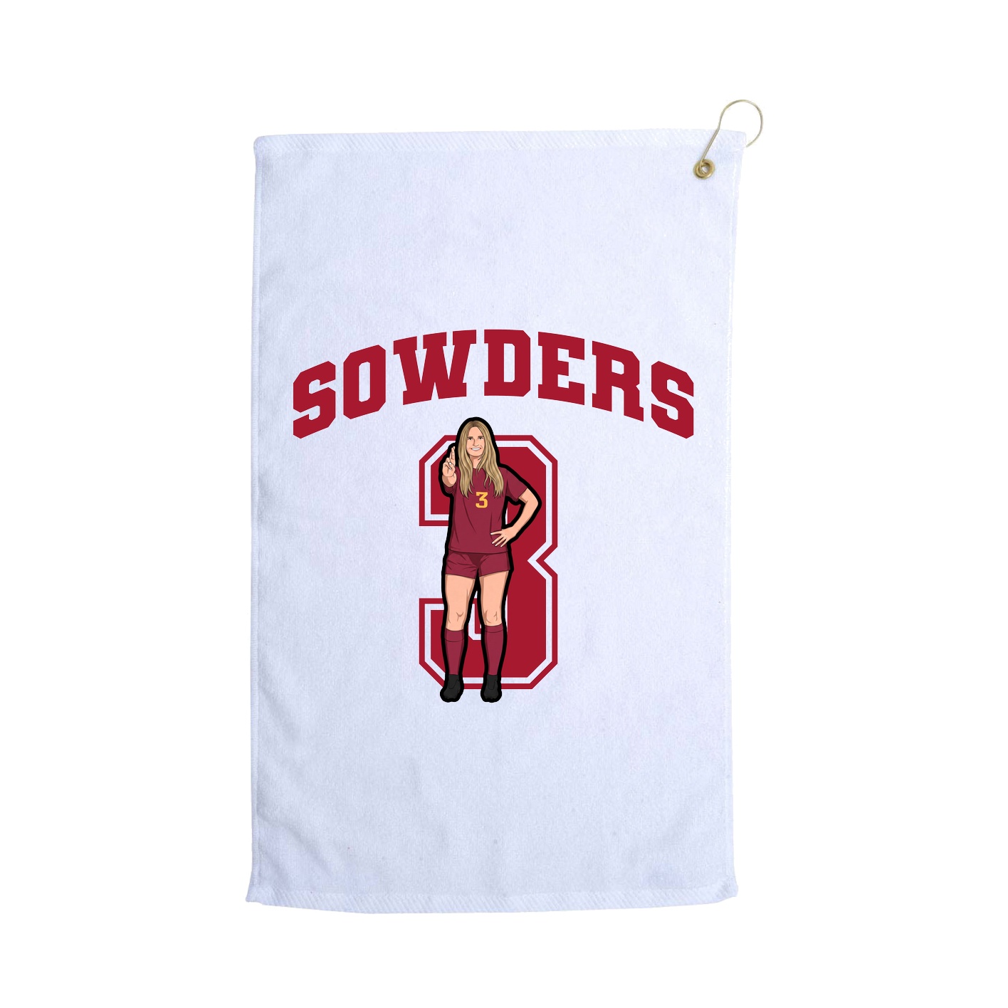 Golf Towel — Number in White