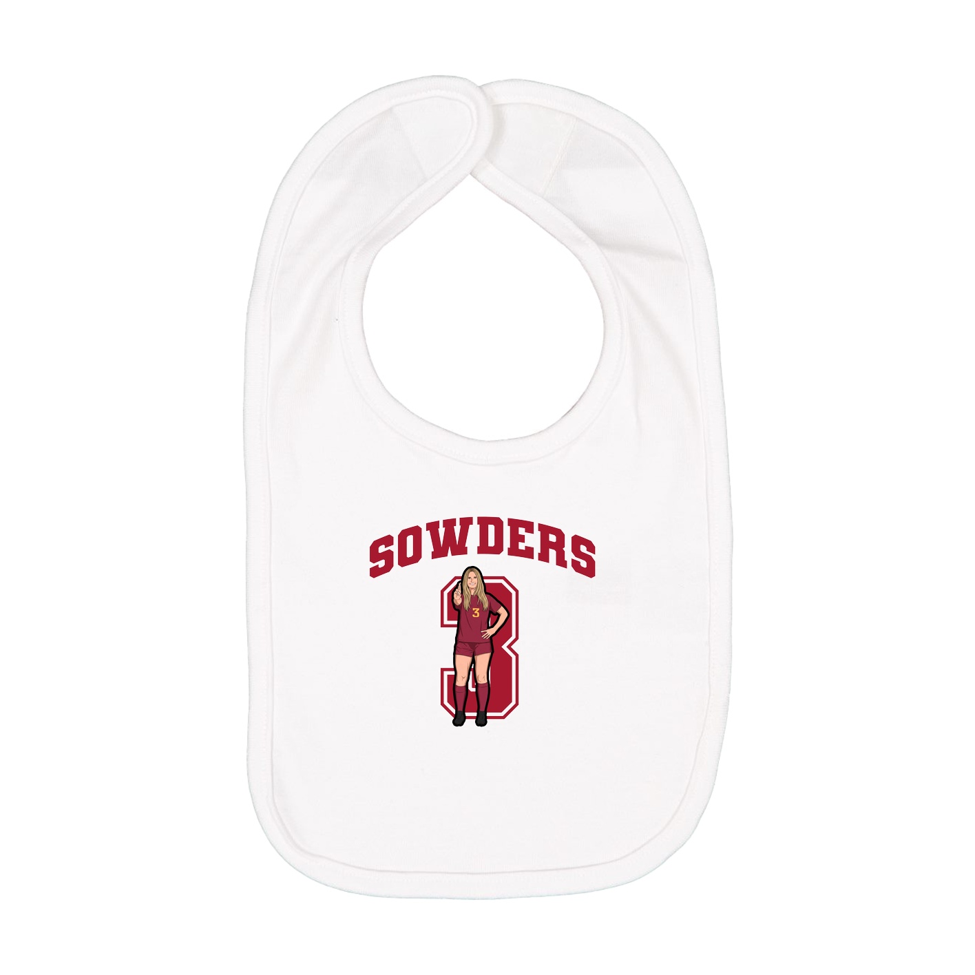 Infant Bib — Number in White