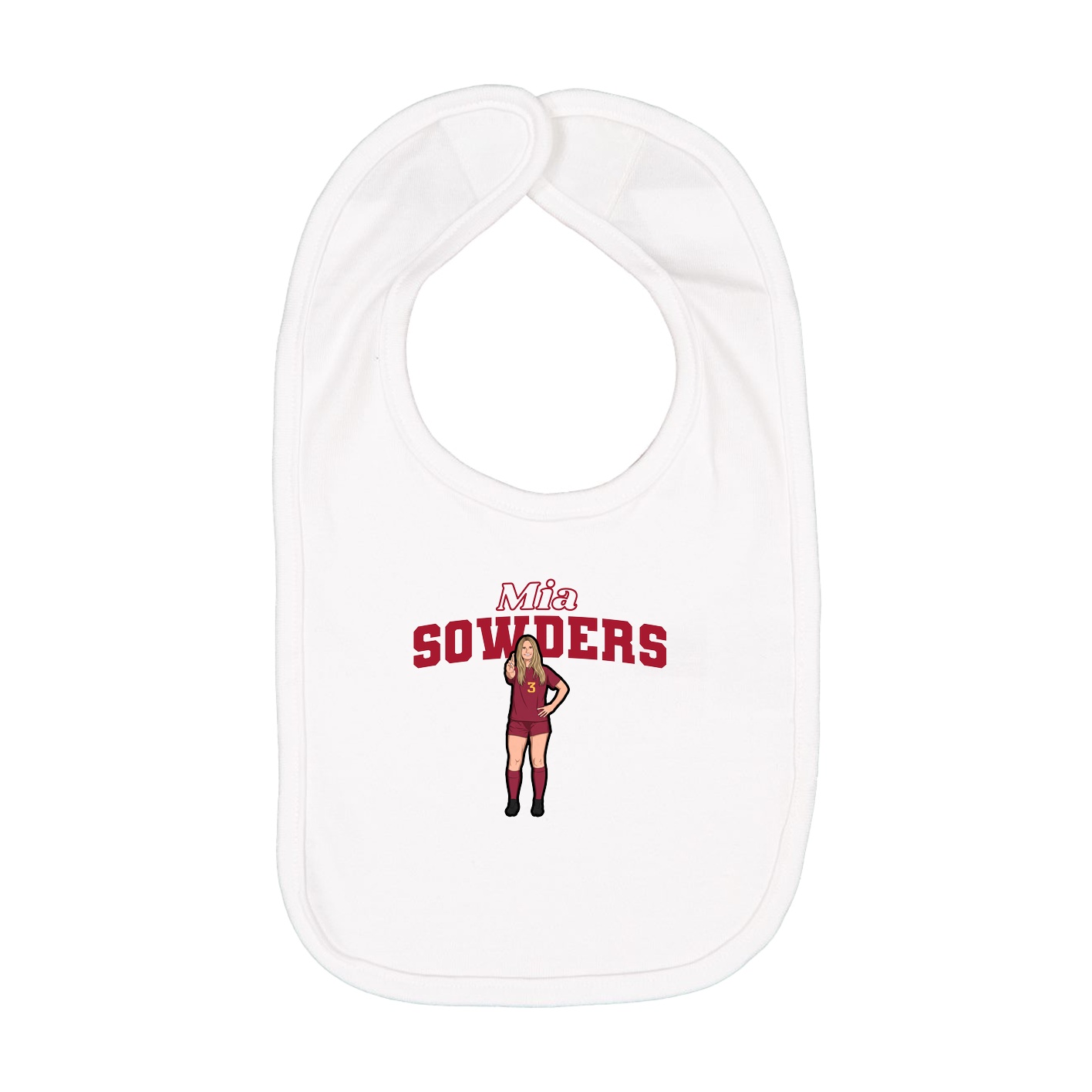 Infant Bib — Name Arch in White