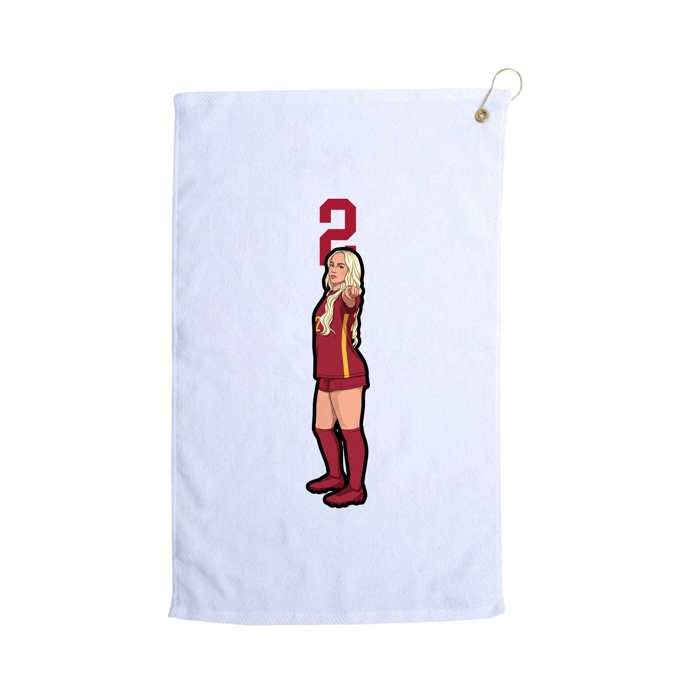 Golf Towel — Number Top in White
