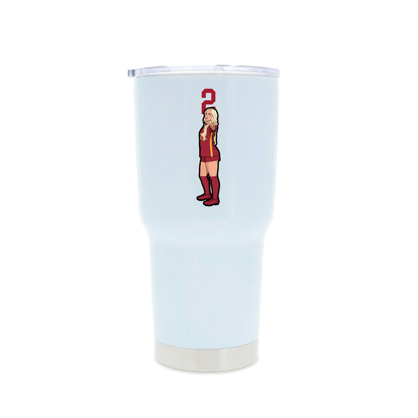 30oz Stainless Steel Tumbler — Number Top in White