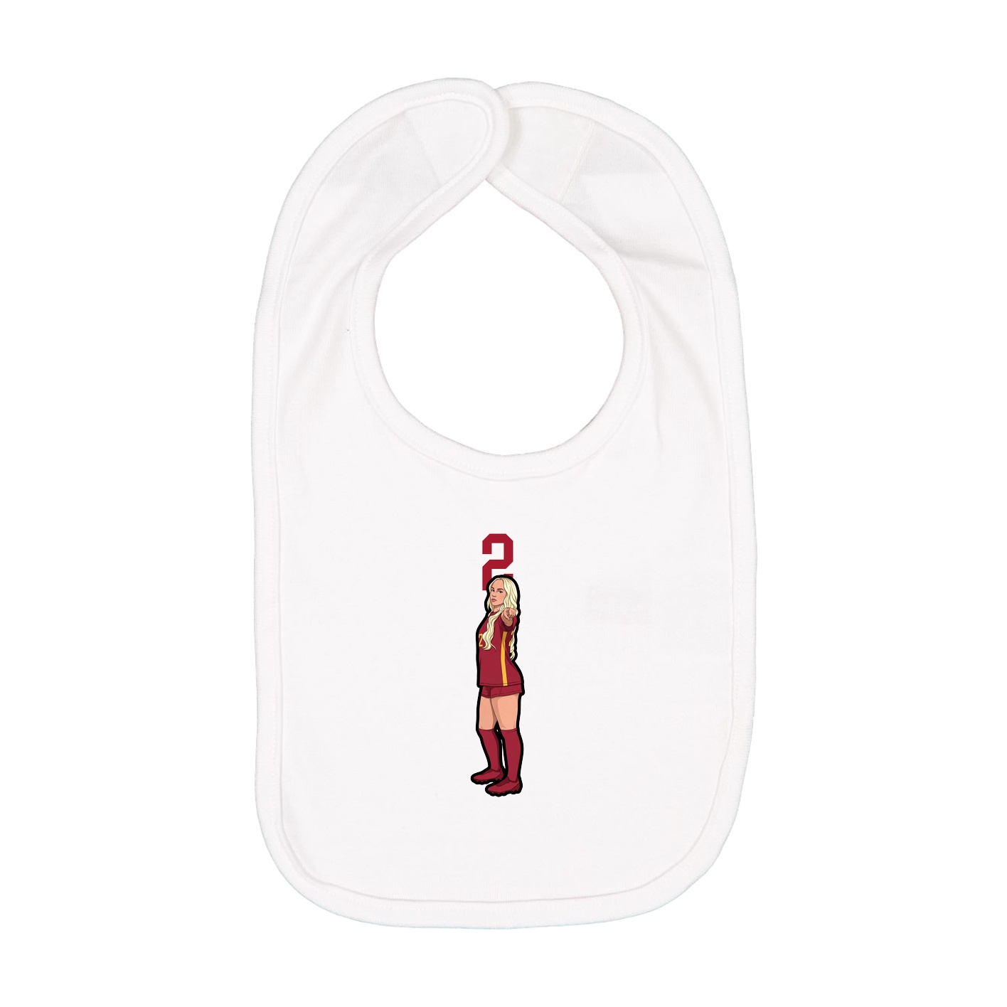 Infant Bib — Number Top in White