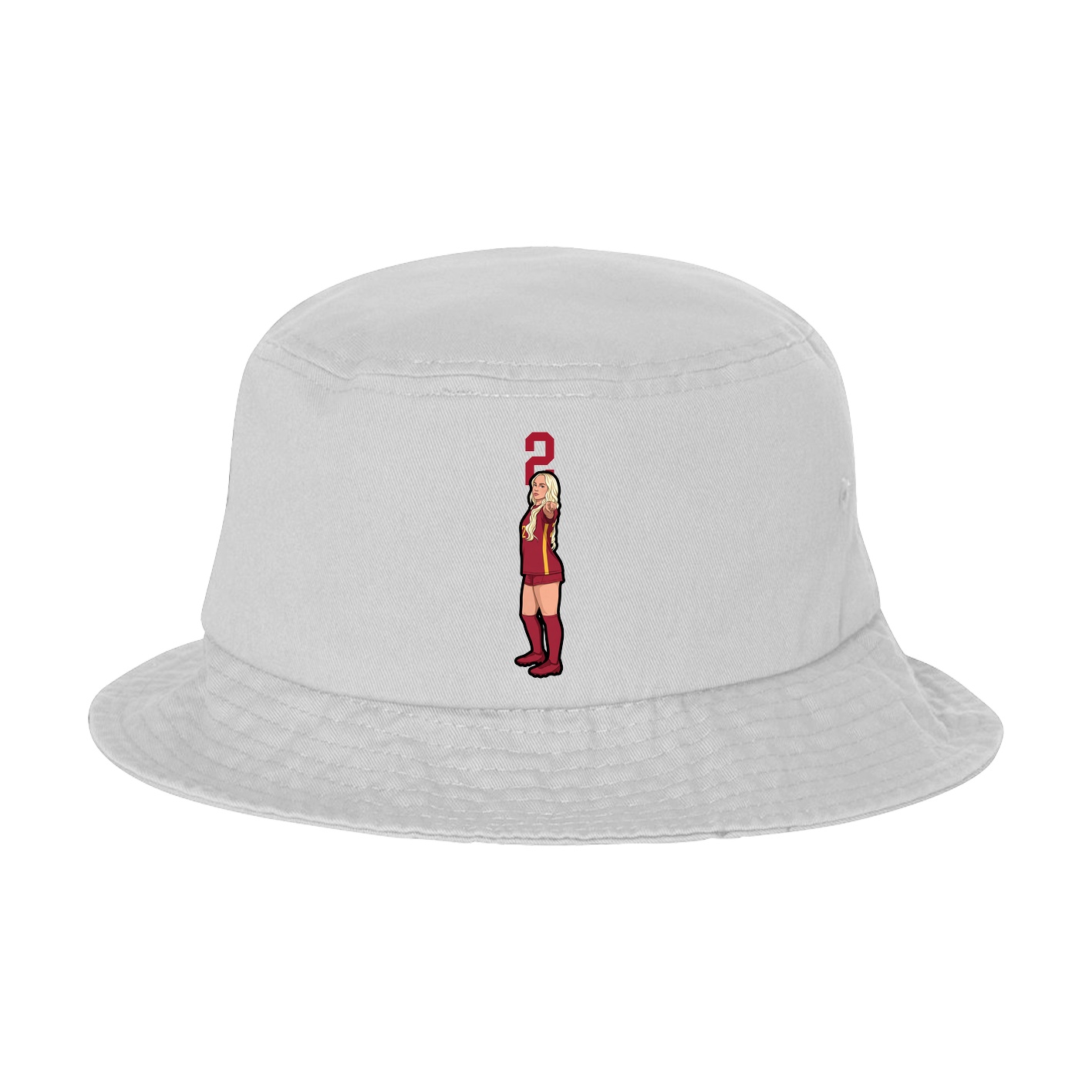Bucket Cap — Number Top in White
