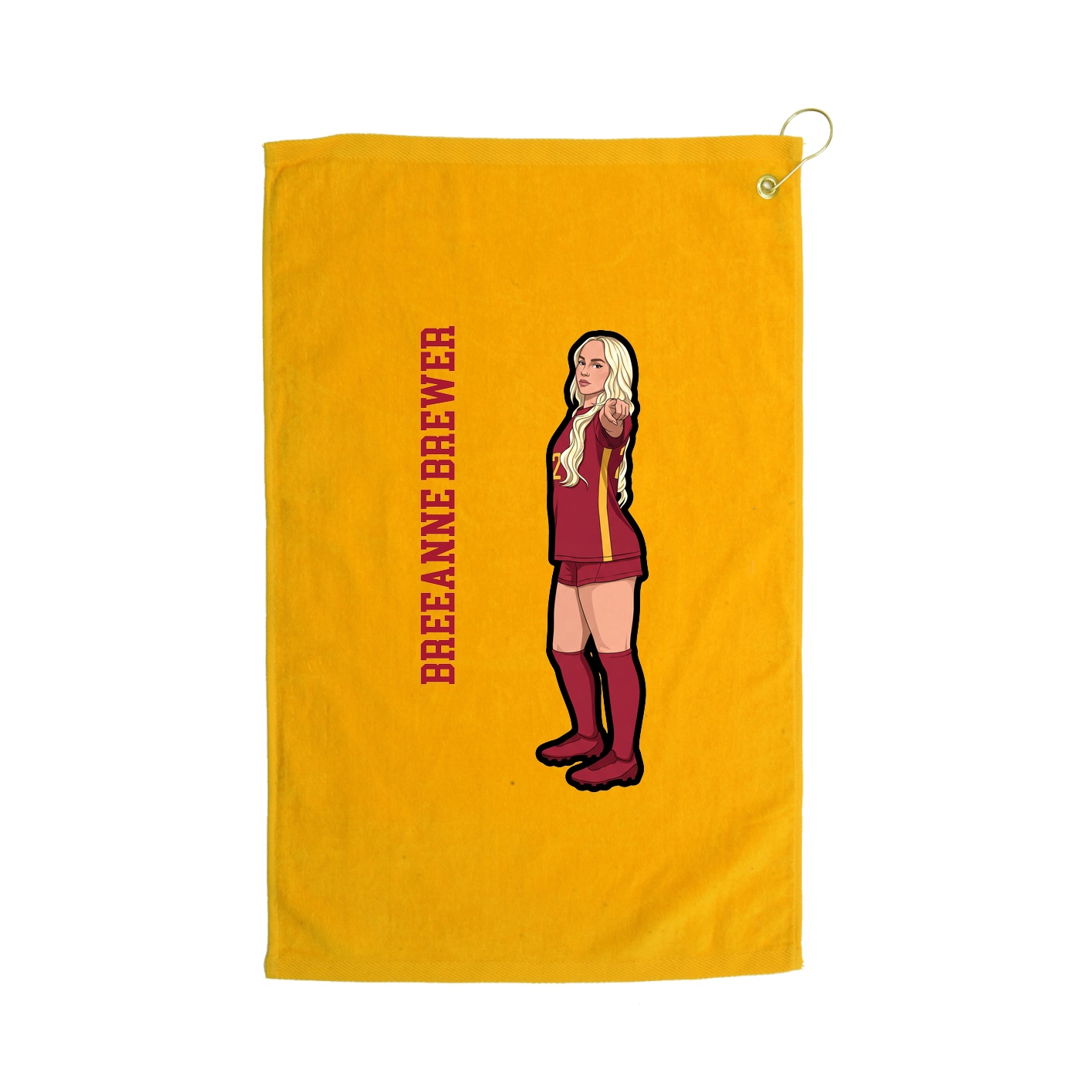 Golf Towel — Name Vertical in Gold