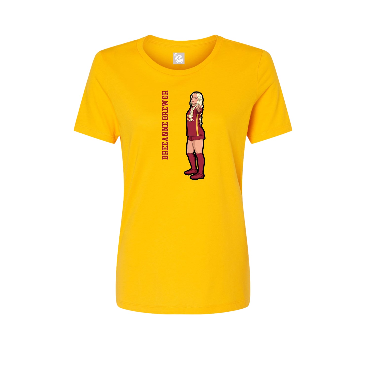 Fitted Women's Tee — Name Vertical in Gold