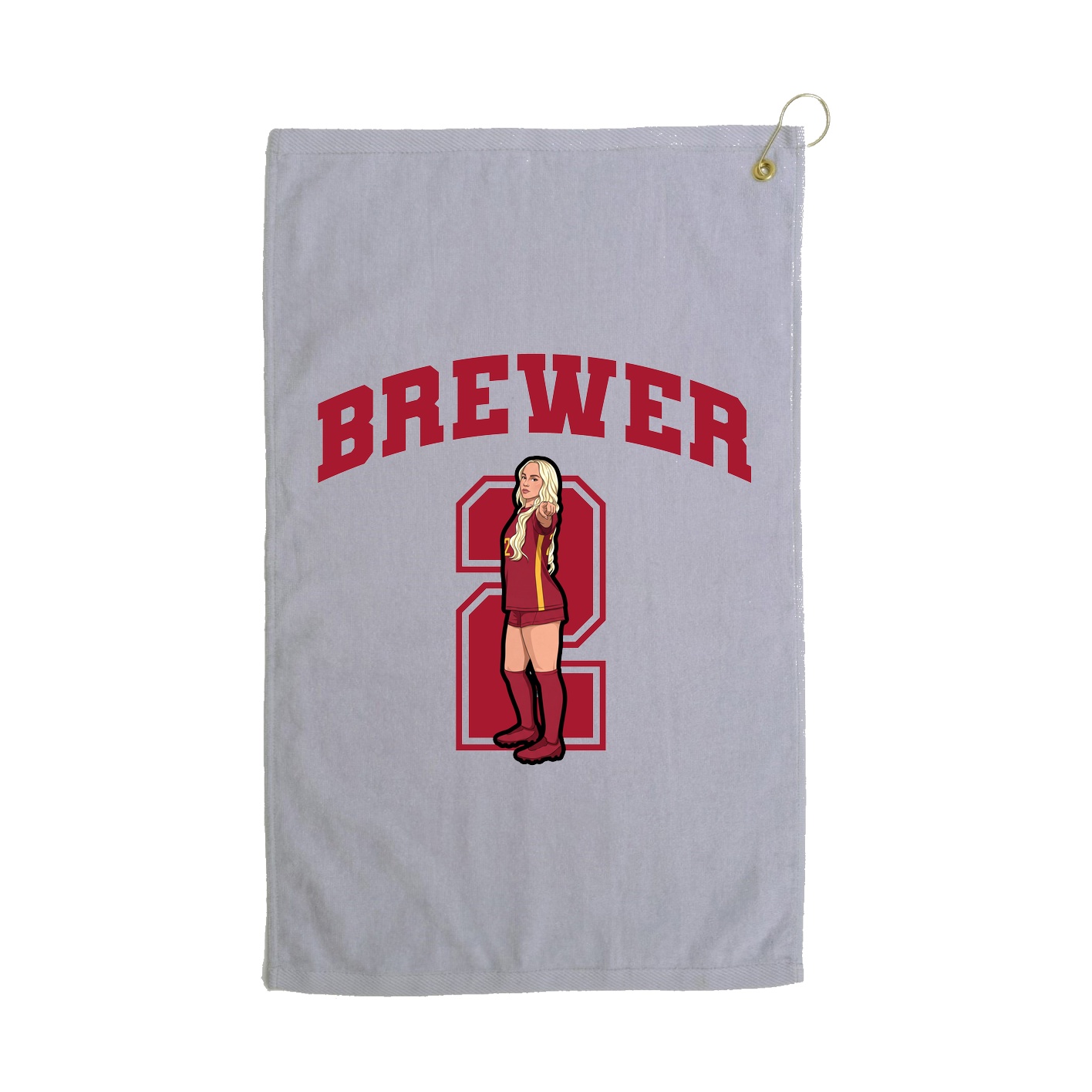 Golf Towel — Number in Grey