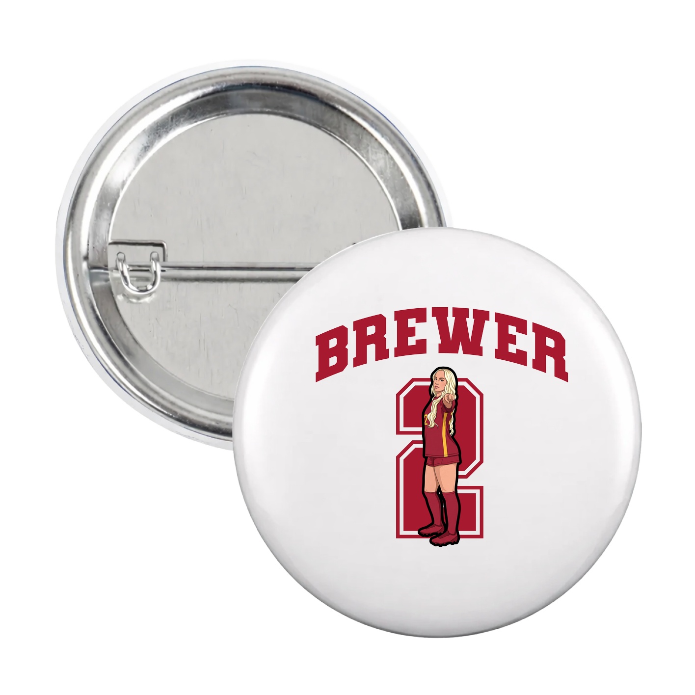 Game Day Button — Number in White