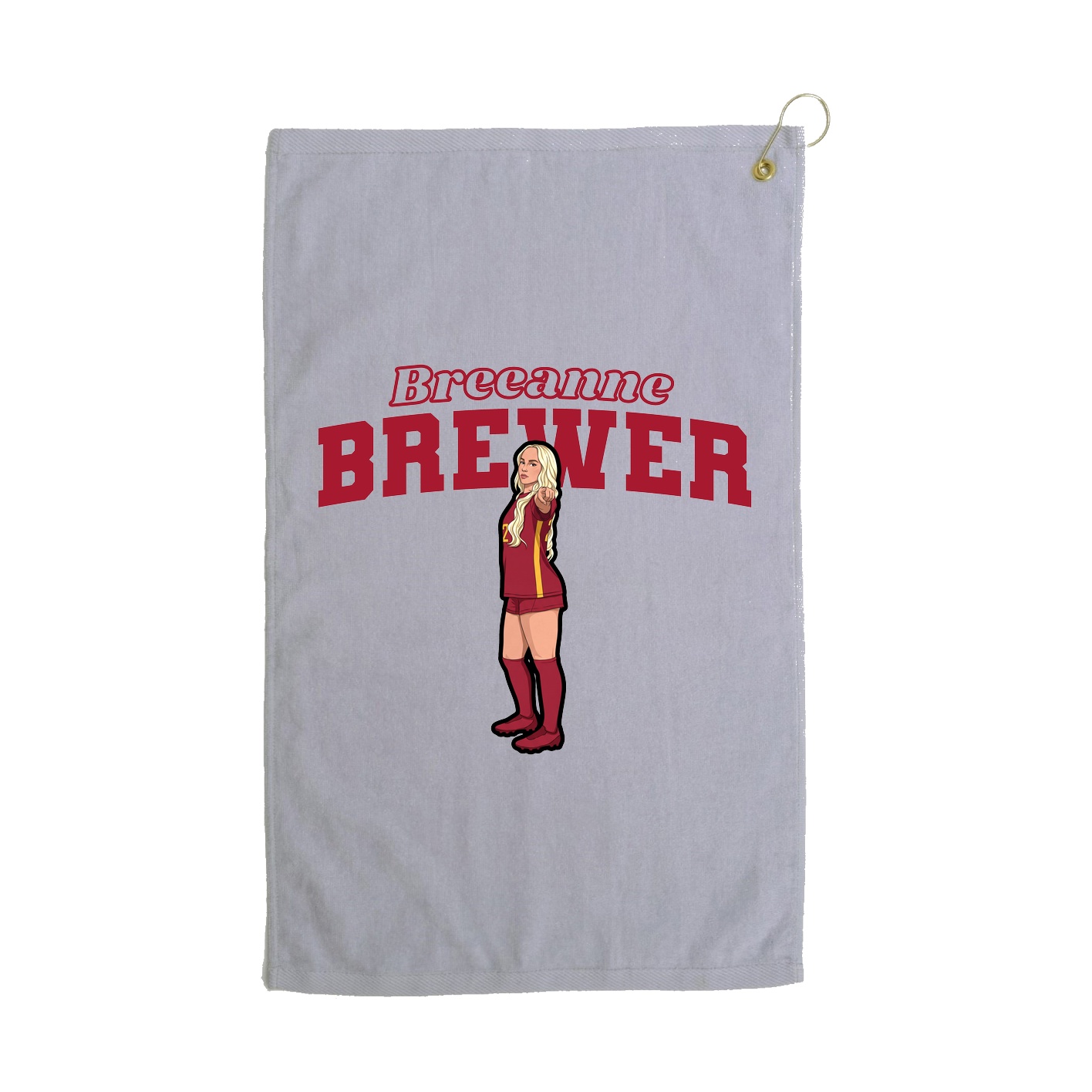 Golf Towel — Name Arch in Grey