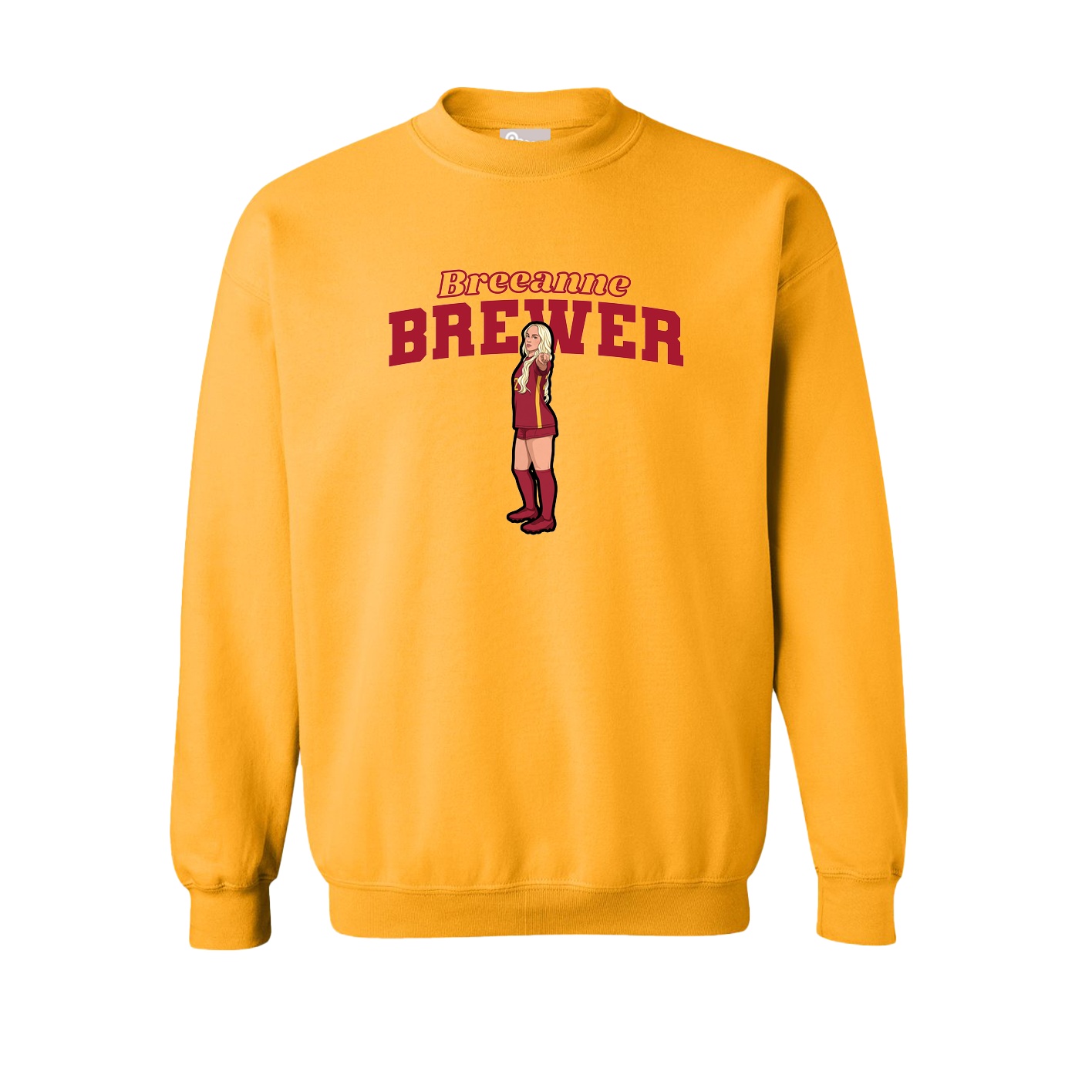 Fleece Crew — Name Arch in Gold