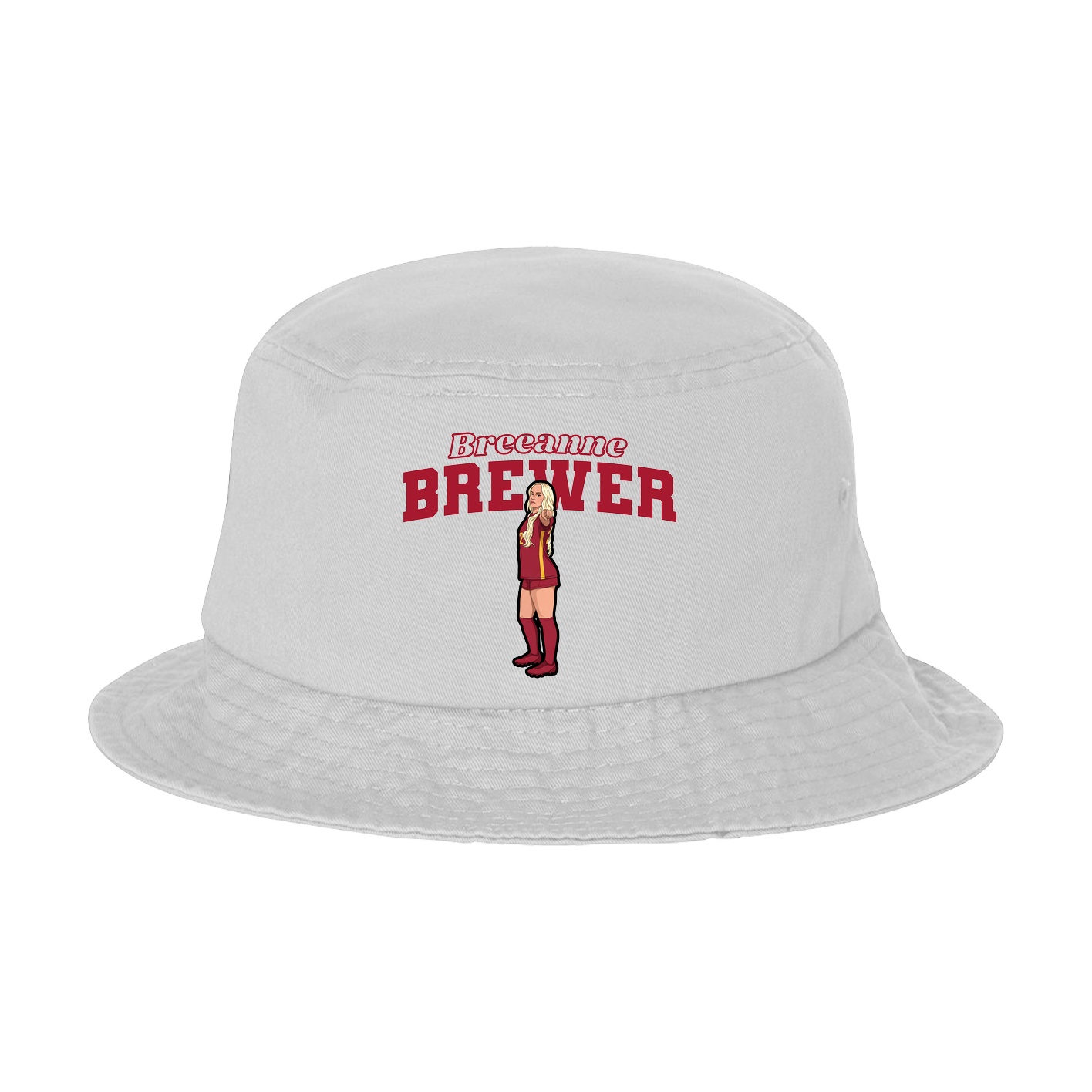Bucket Cap — Name Arch in White
