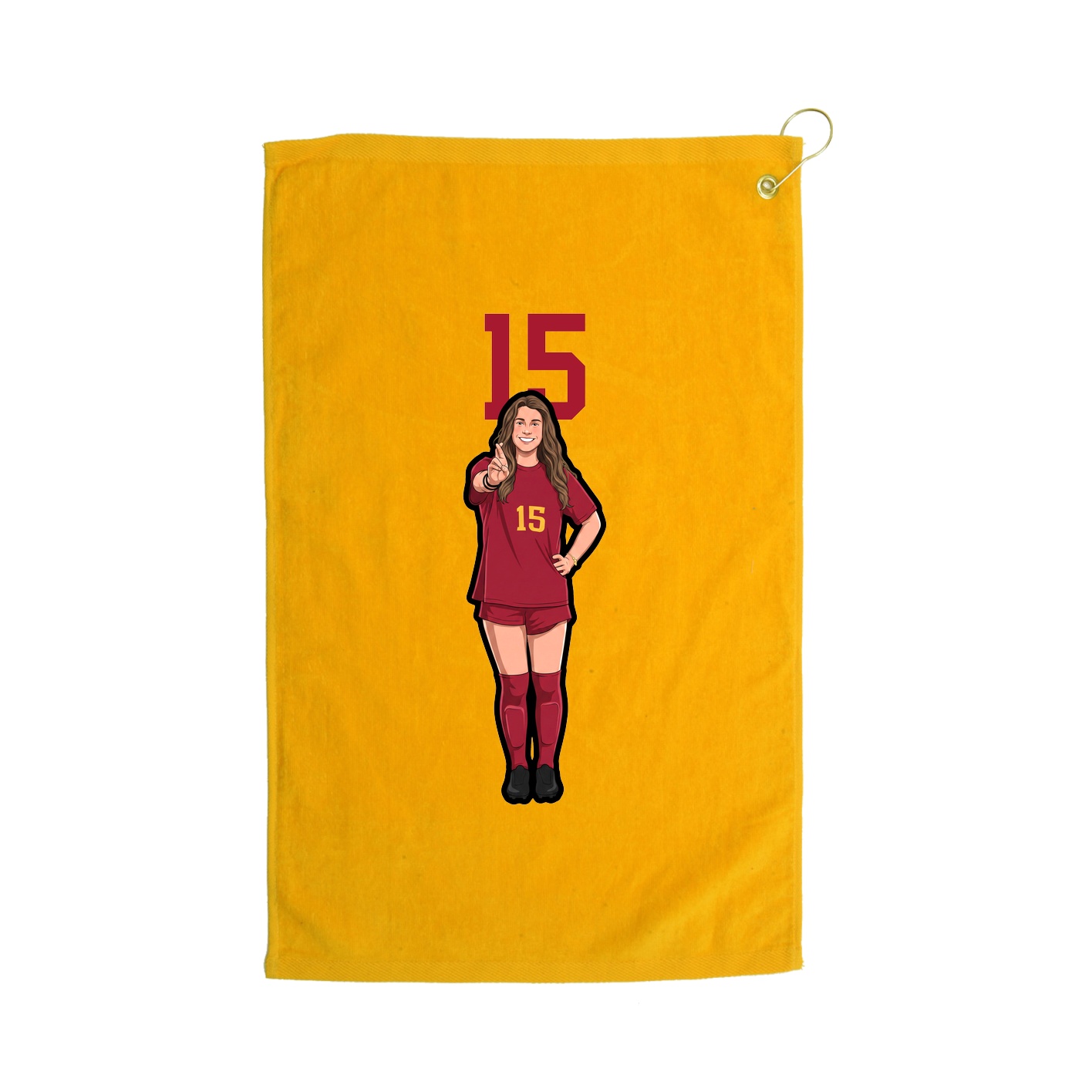 Golf Towel — Number Top in Gold