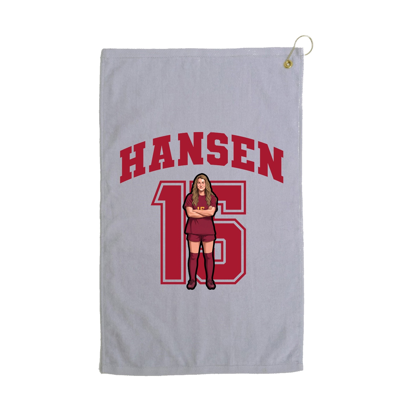 Golf Towel — Number in Grey