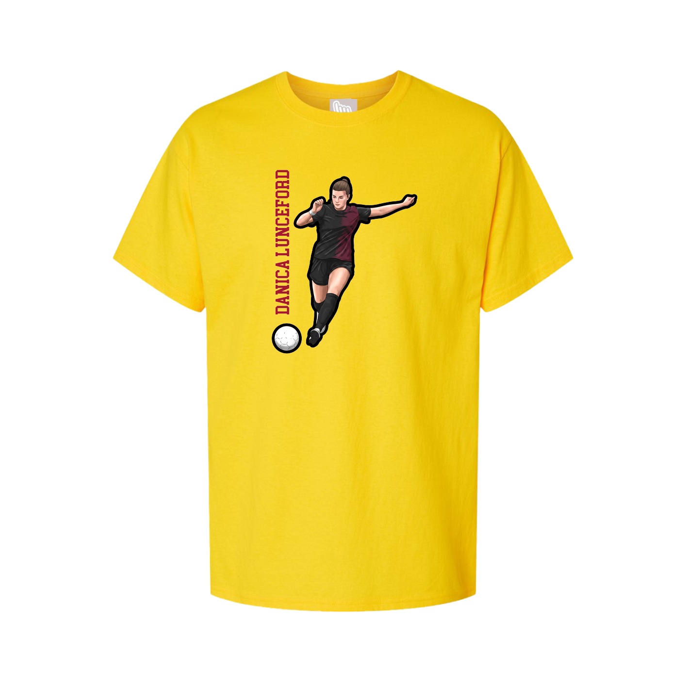Youth Tee — Name Vertical in Gold