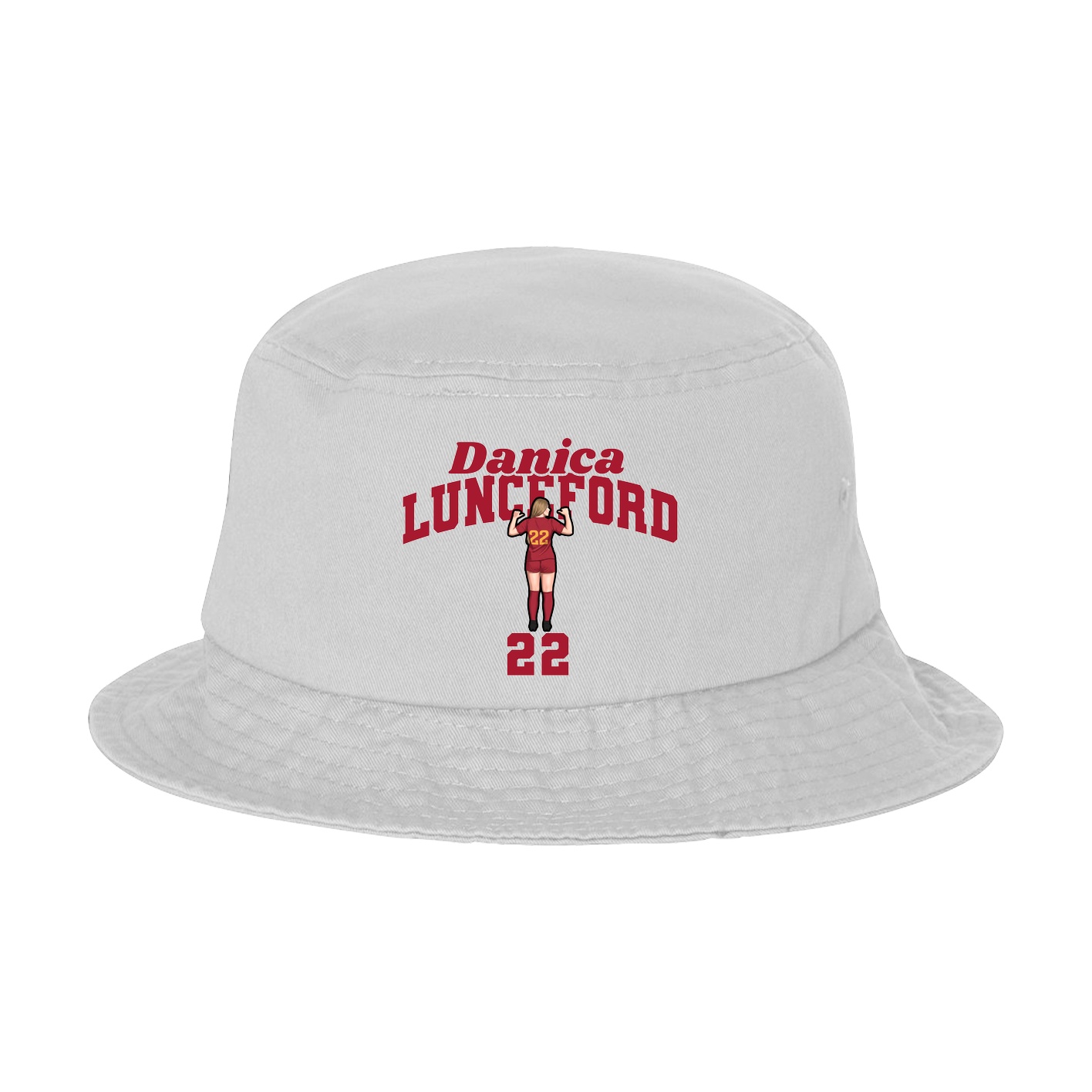 Bucket Cap — Signature Arch in White