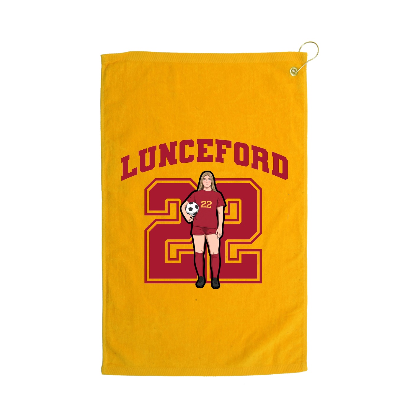 Golf Towel — Number in Gold