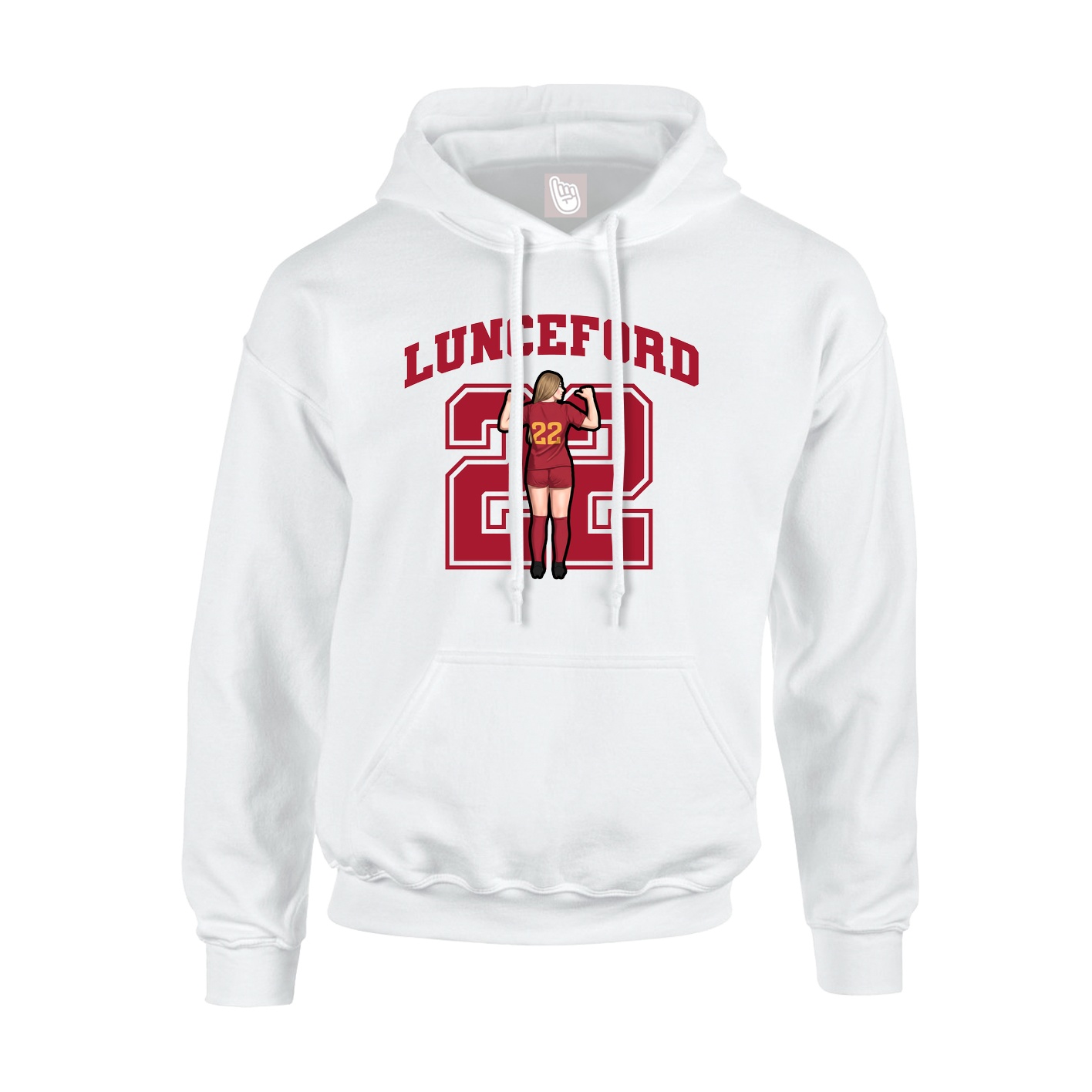 Youth Hoodie — Number in White