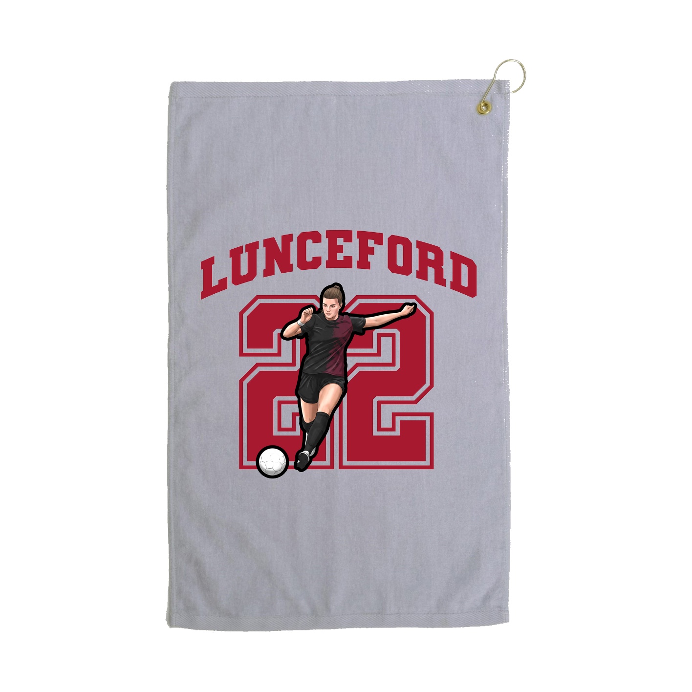 Golf Towel — Number in Grey
