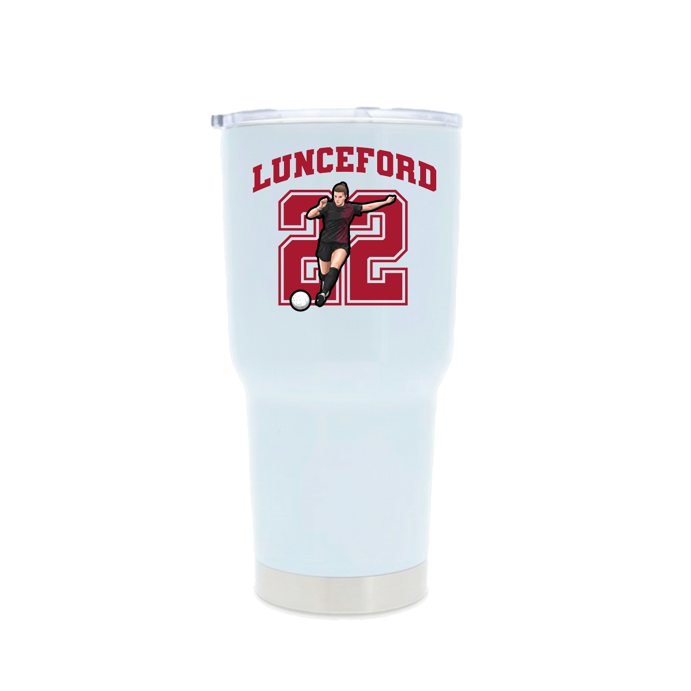 30oz Stainless Steel Tumbler — Number in White