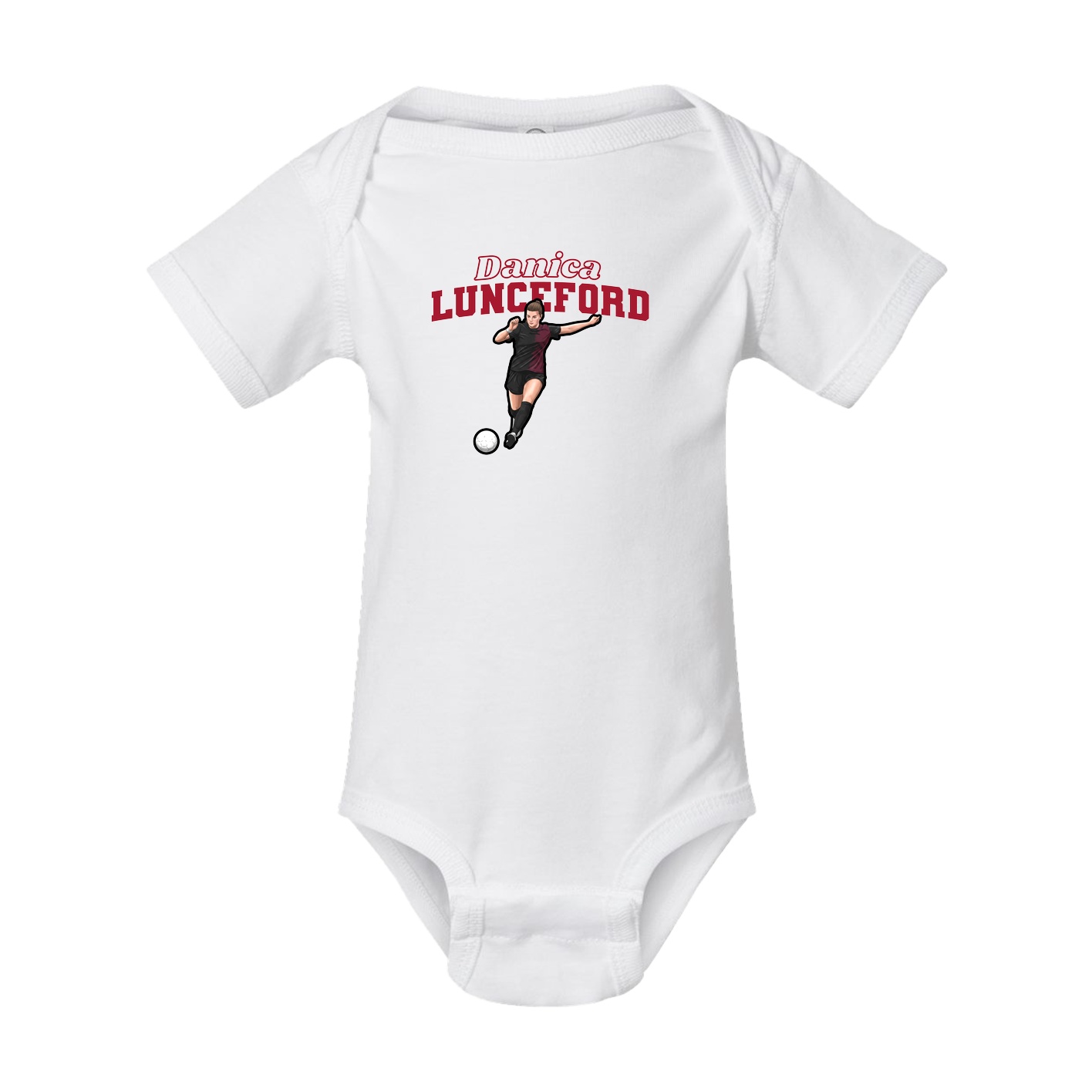 Baby Onesie — Name Arch in White