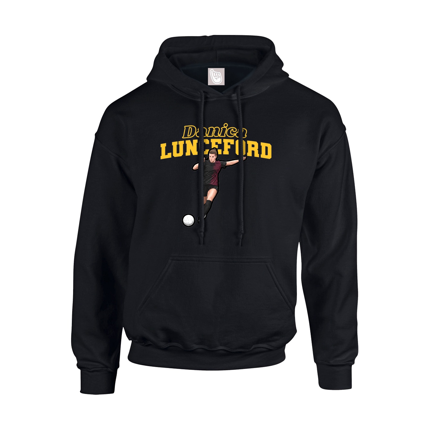 Youth Hoodie — Name Arch in Black