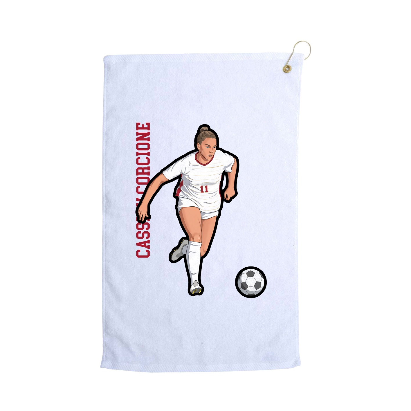 Golf Towel — Name Vertical in White