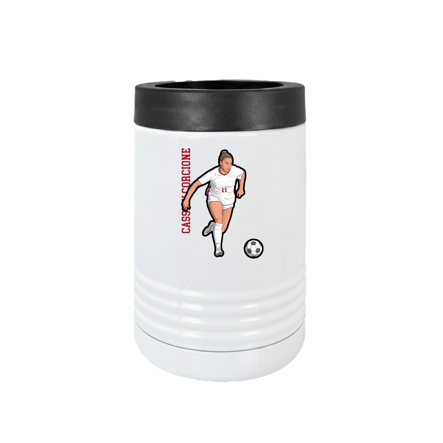 Beverage Holder — Name Vertical in White