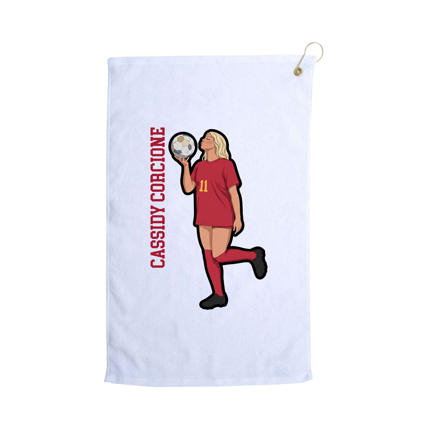 Golf Towel — Name Vertical in White