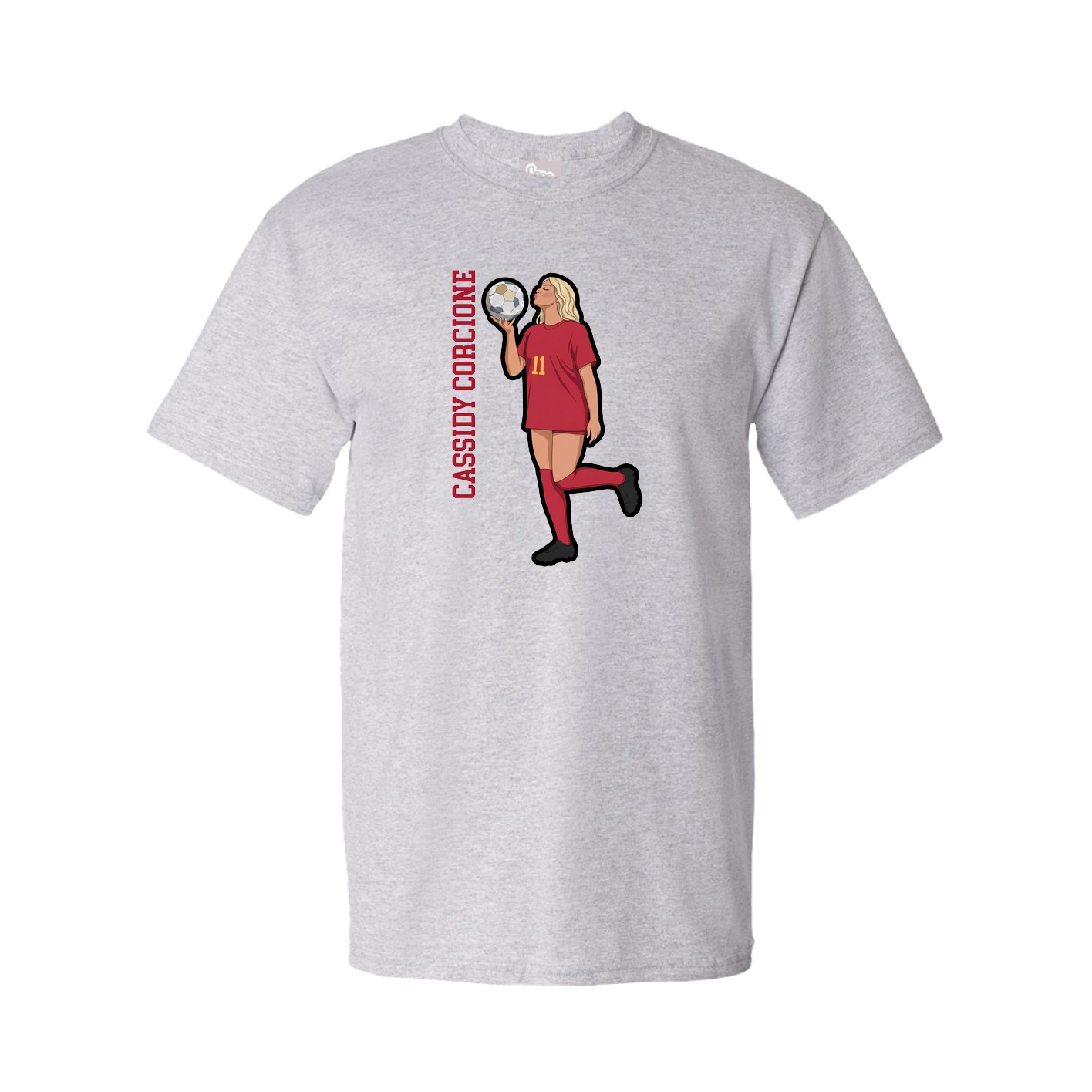 Tee — Name Vertical in Grey