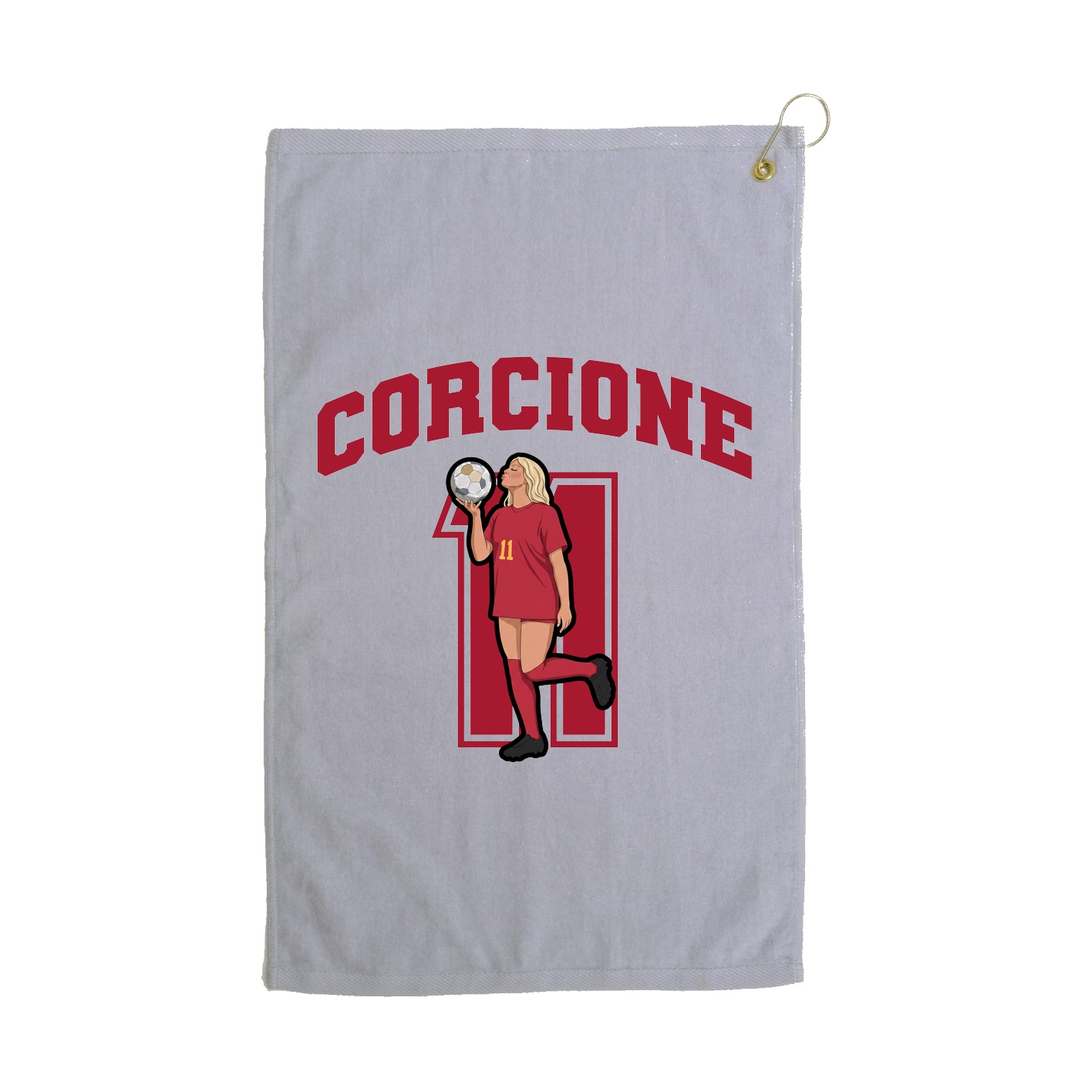 Golf Towel — Number in Grey