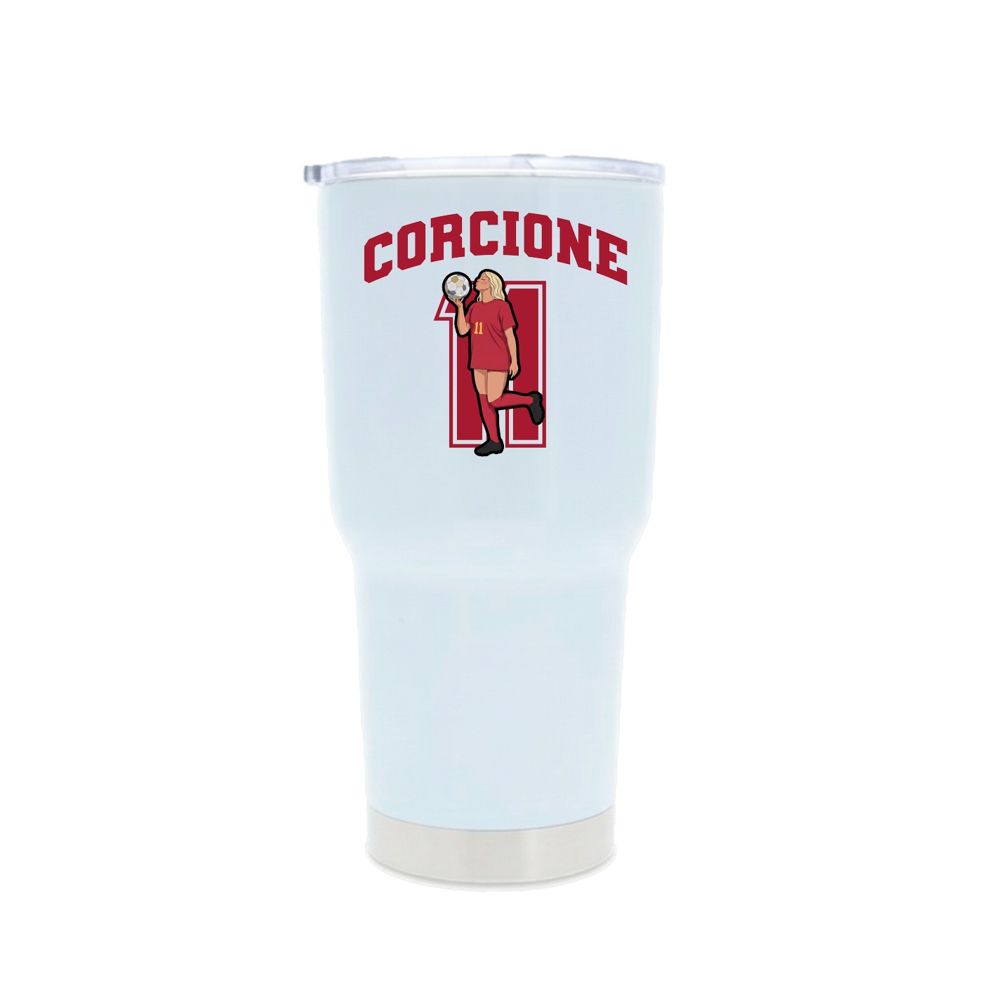 30oz Stainless Steel Tumbler — Number in White