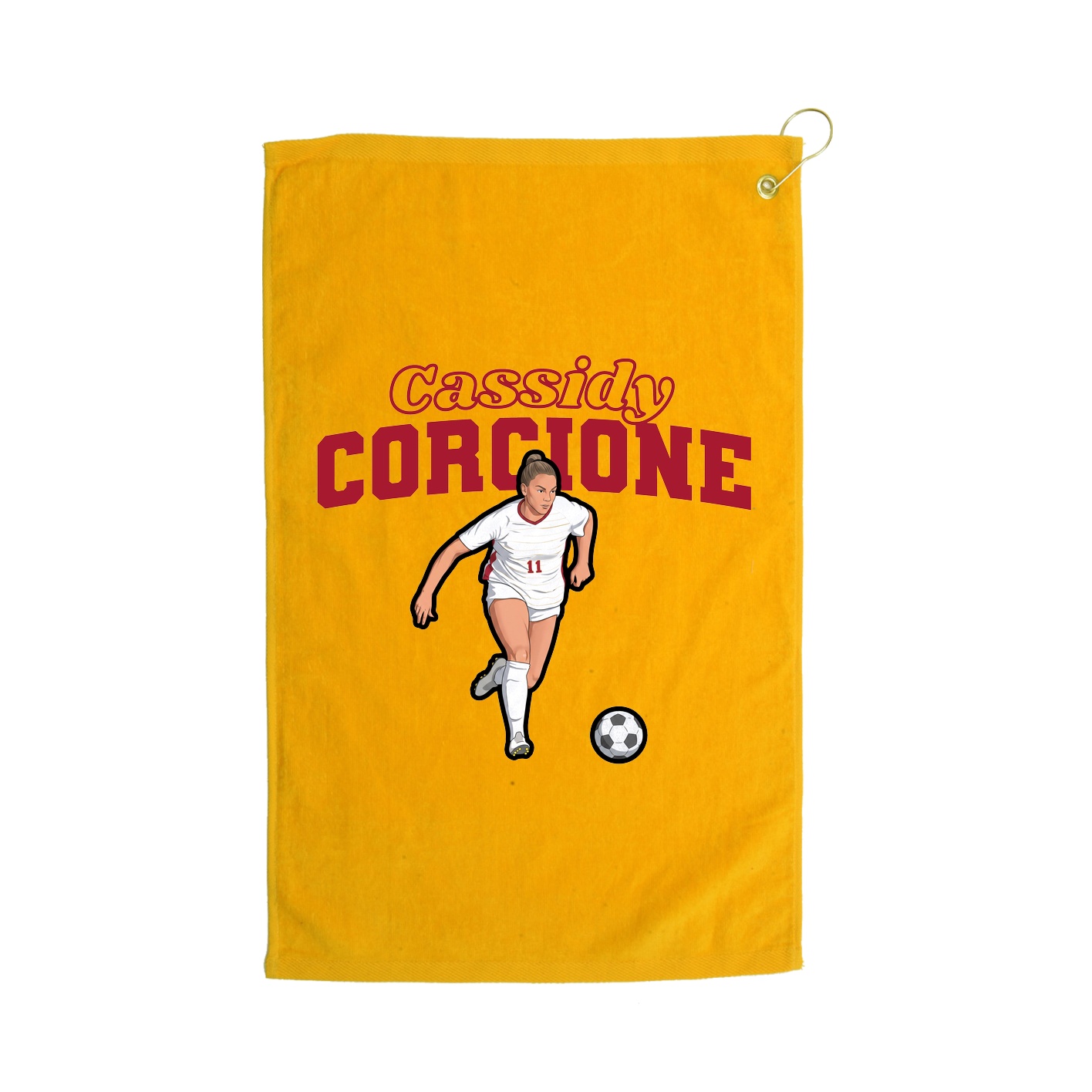 Golf Towel — Name Arch in Gold