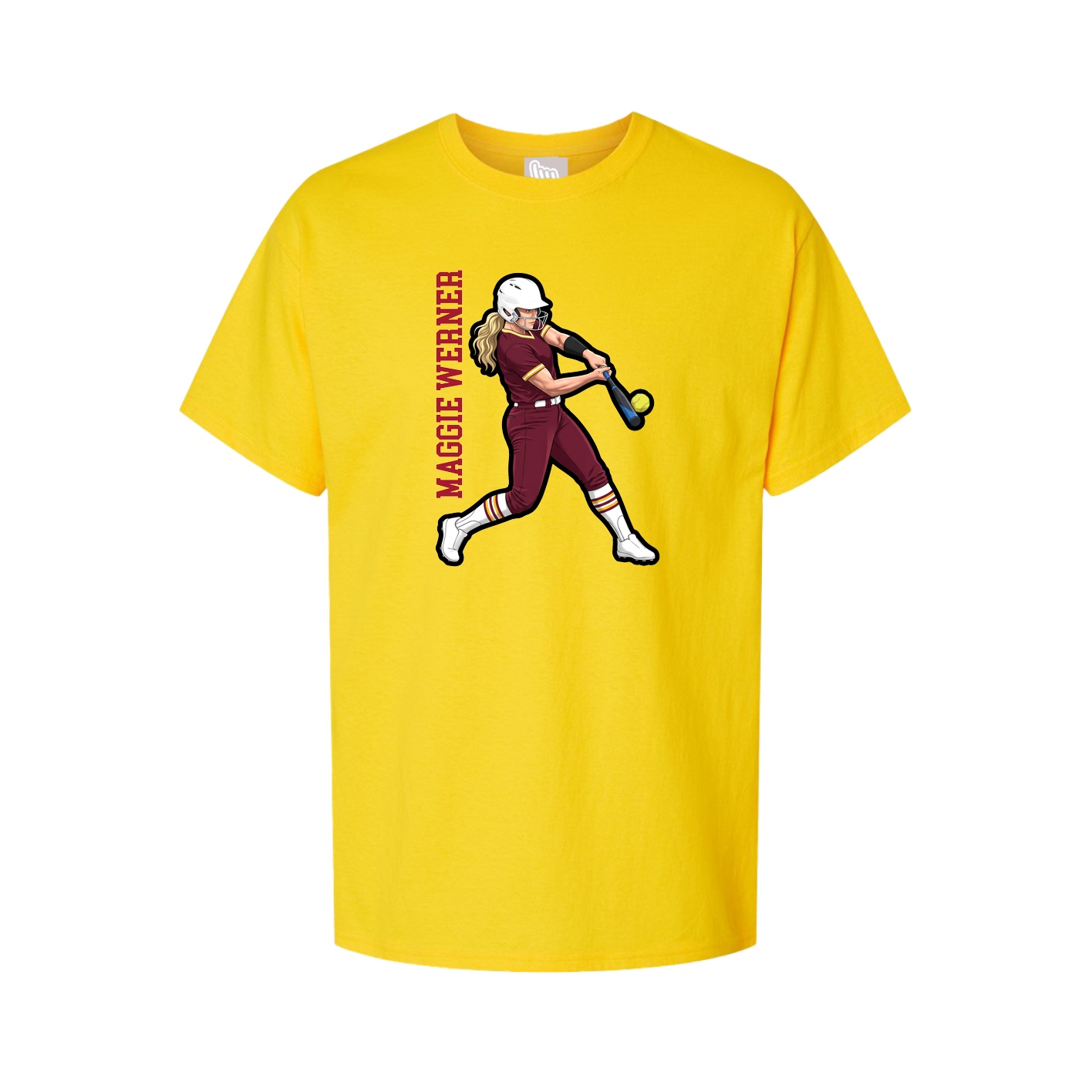 Youth Tee — Name Vertical in Gold