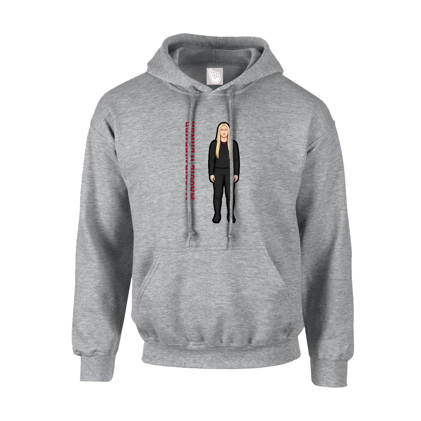 Hoodie — Name Vertical in Grey