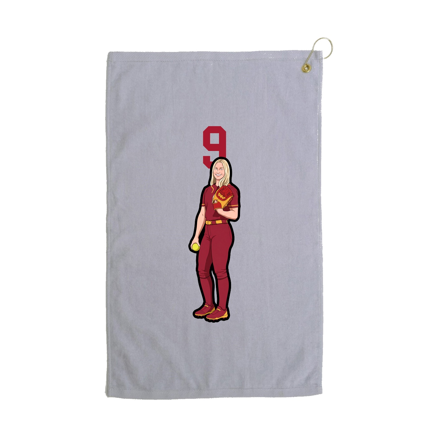 Golf Towel — Number Top in Grey