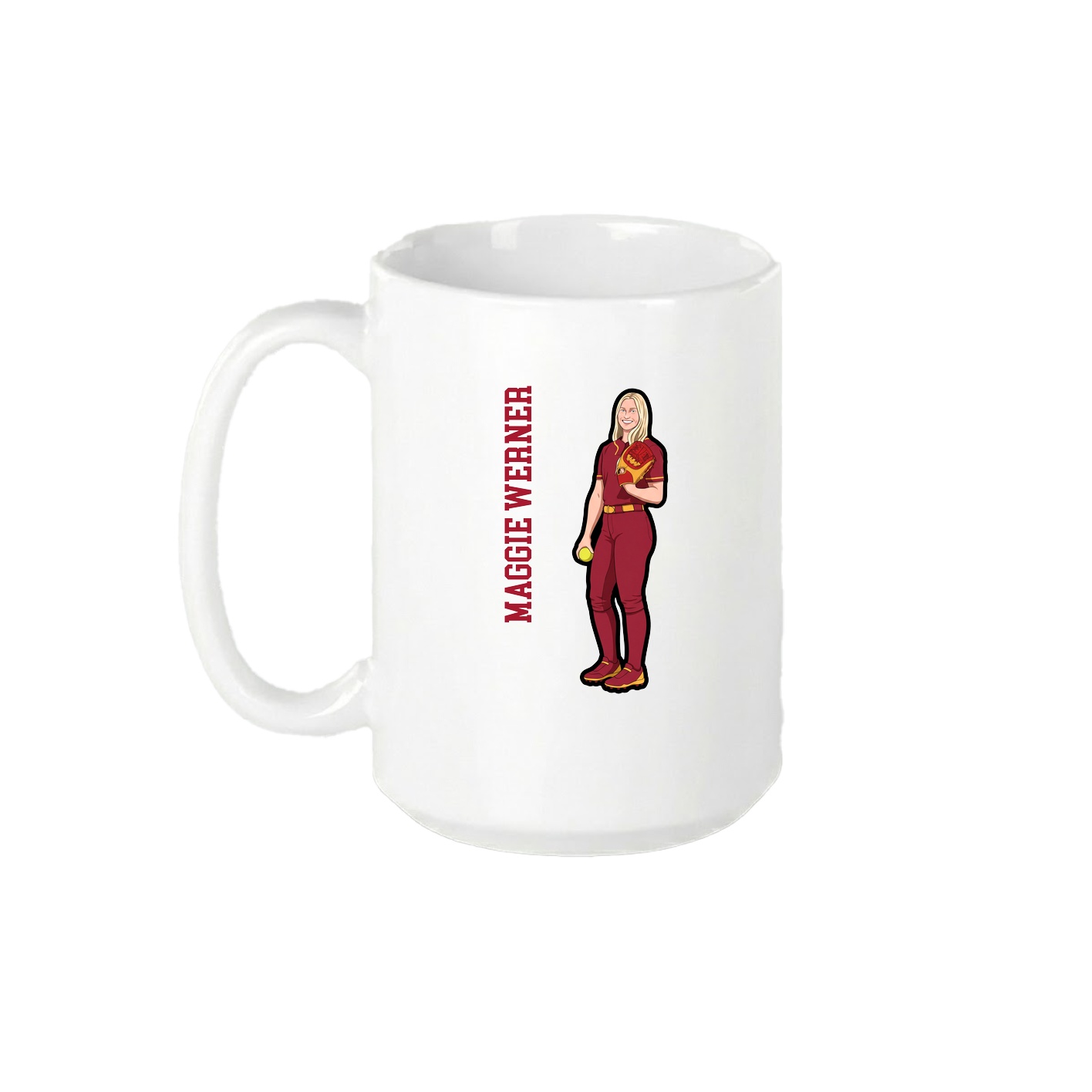 15oz Coffee Mug — Name Vertical in White