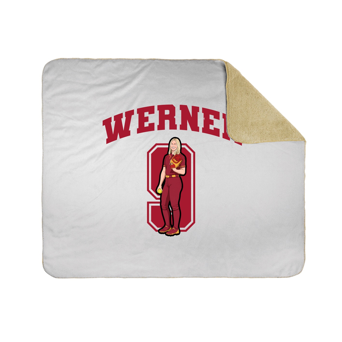 Throw Blanket — Number in White