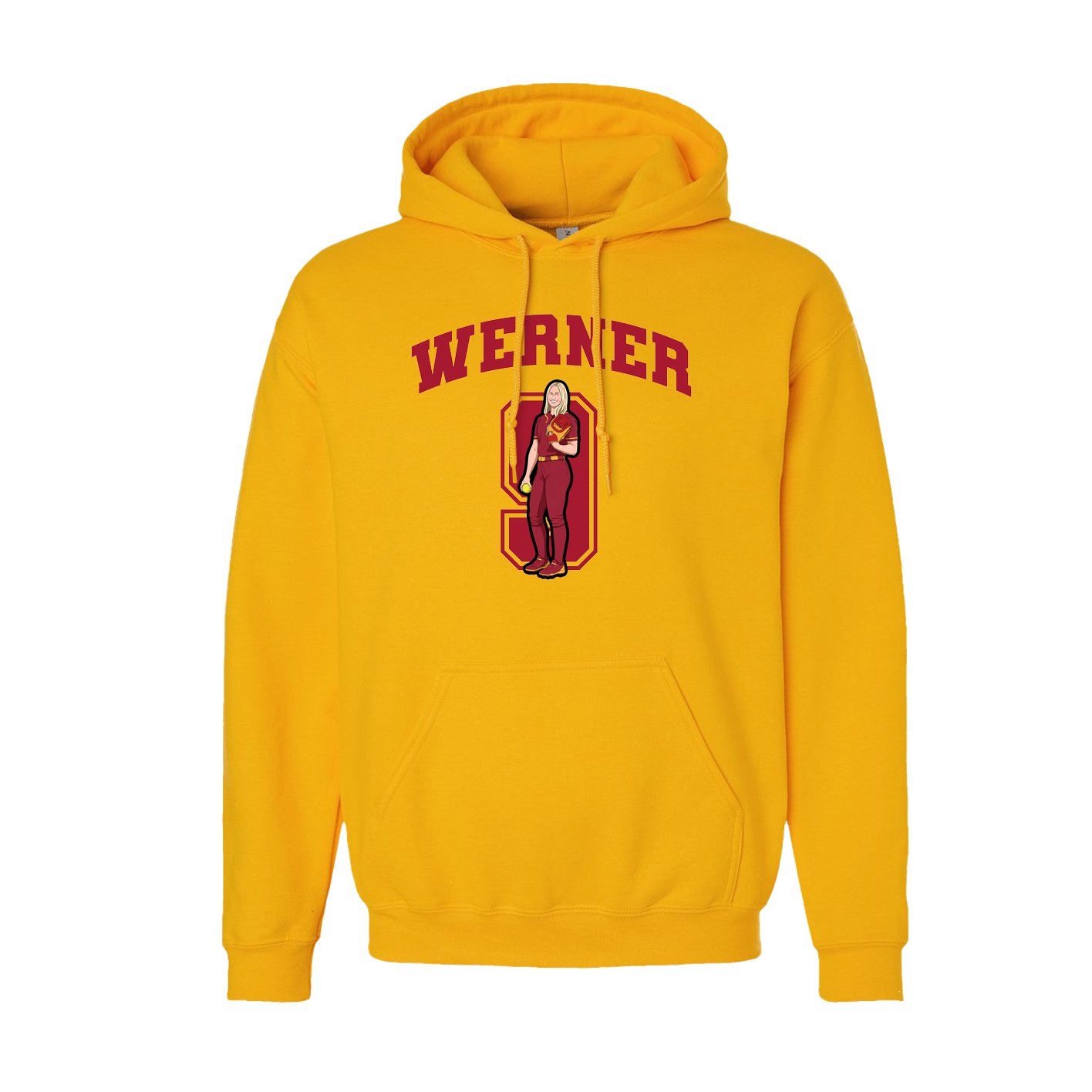 Youth Hoodie — Number in Gold