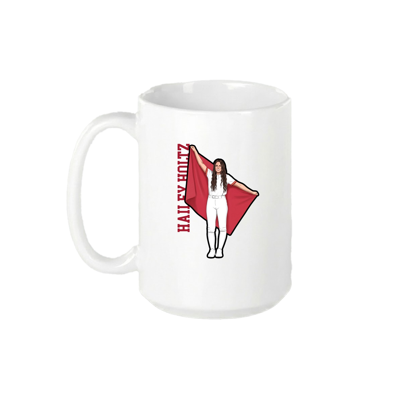 15oz Coffee Mug — Name Vertical in White