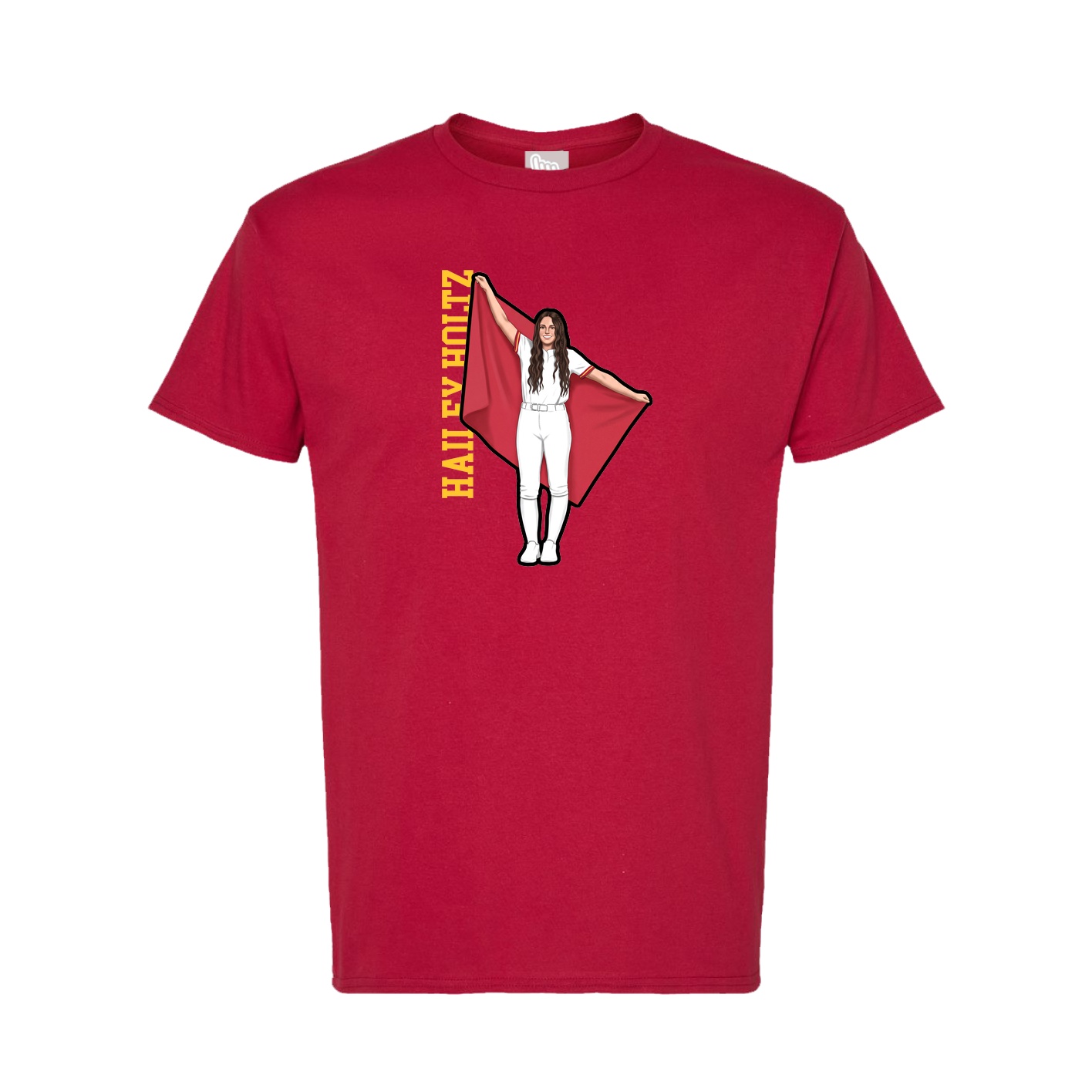 Tee — Name Vertical in Crimson