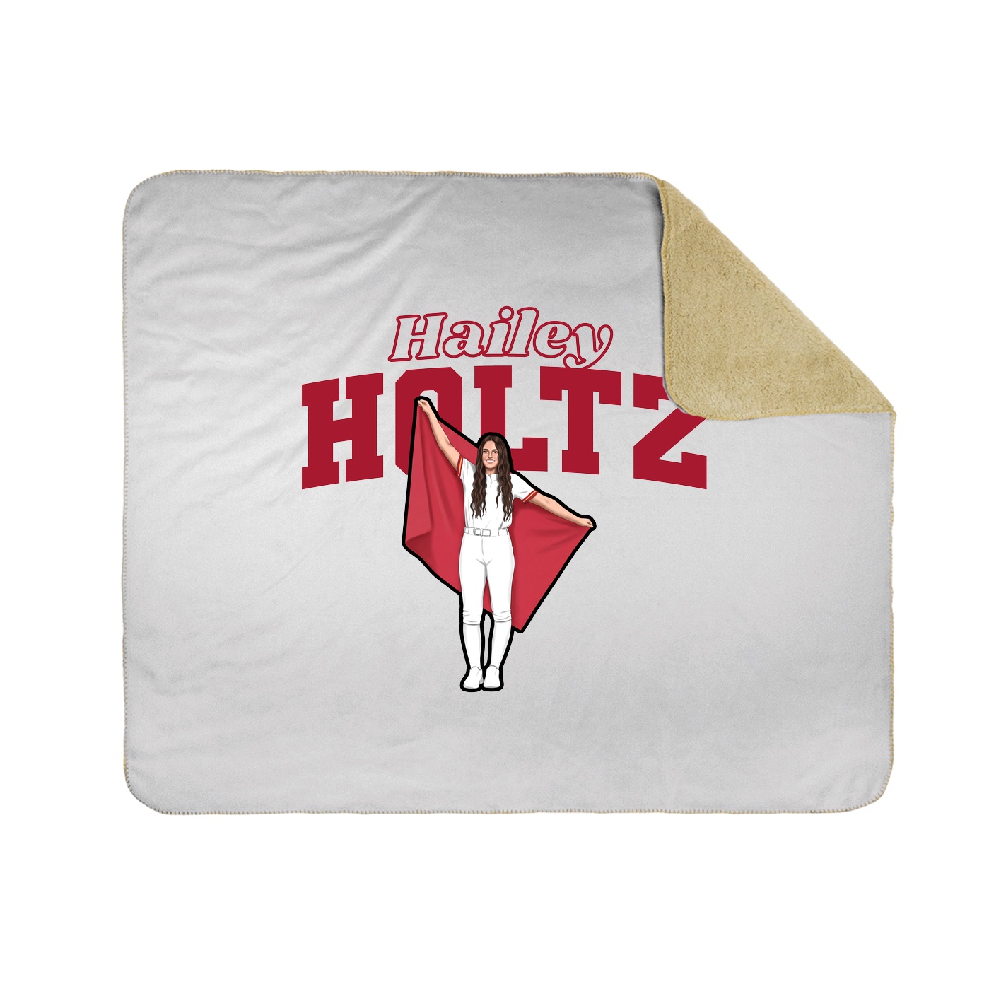 Throw Blanket — Name Arch in White